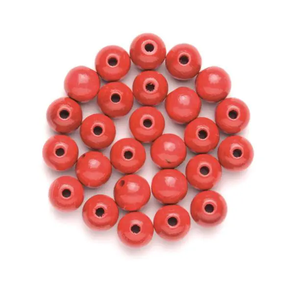 Glorex Holzperle karminrot 15 mm - 14 Stück