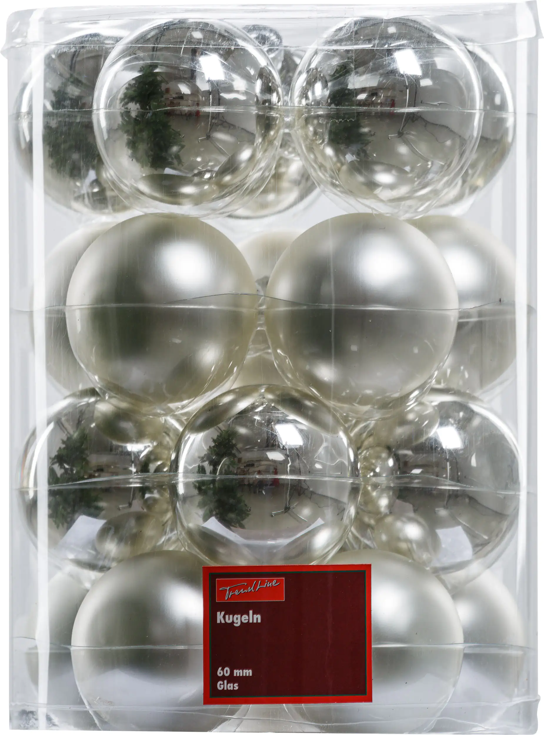 TrendLine Weihnachtskugeln aus Glas Ø 6 cm silber 20 Stück