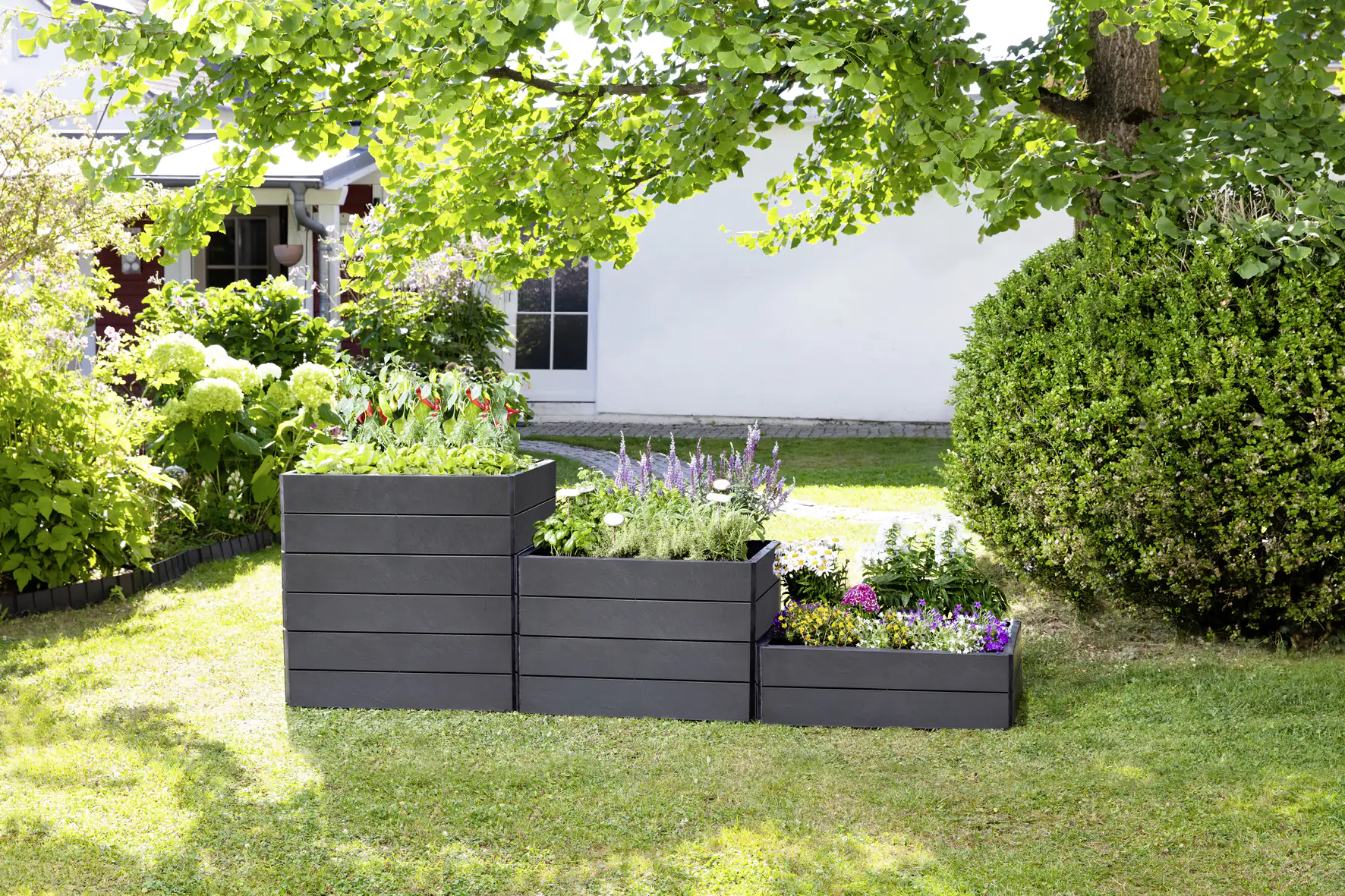 Garantia Hochbeet Ergo Vario 2, stone, Flora Wassersystem