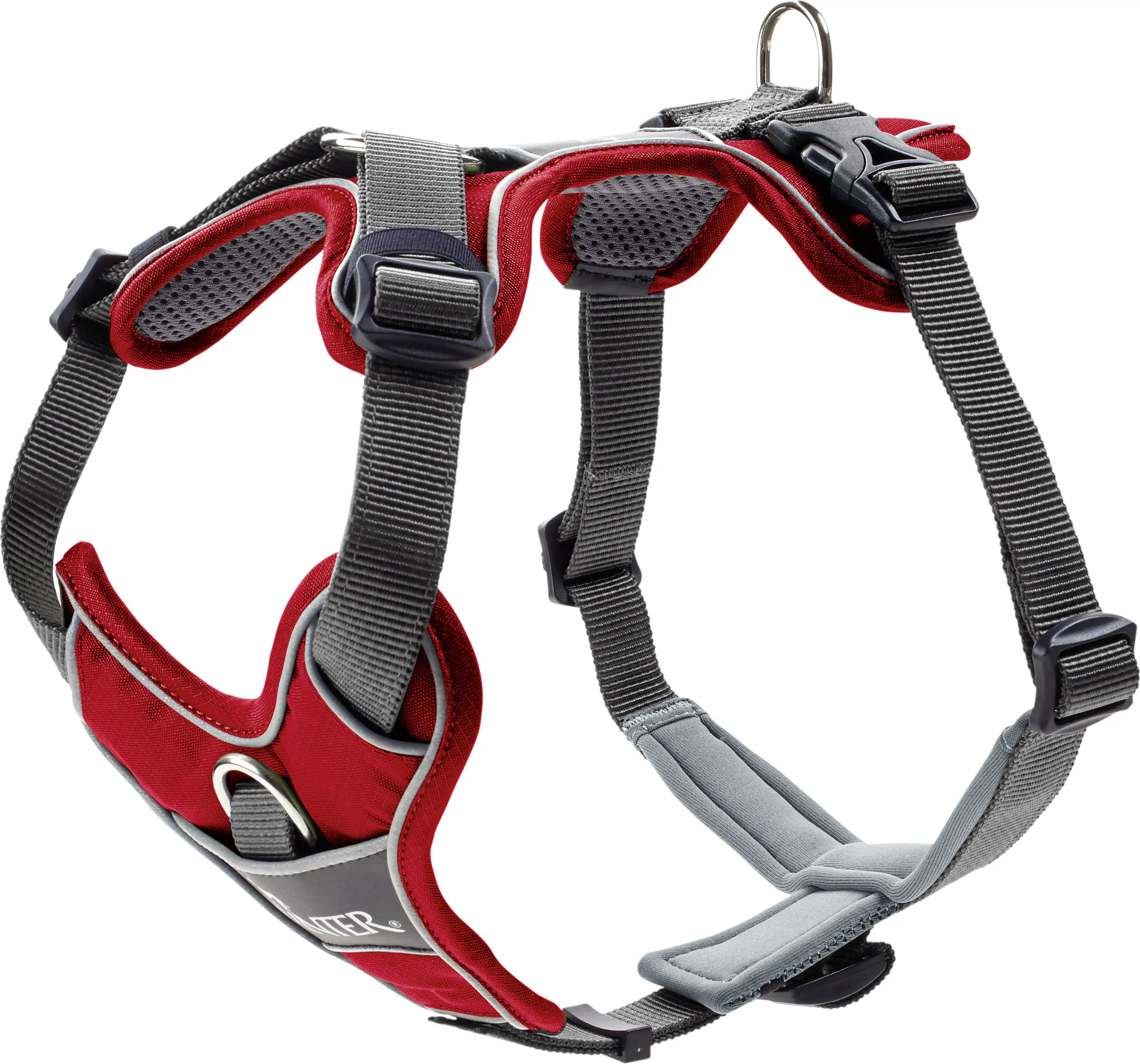 Hunter Hundegeschirr Divo M rot/grau
