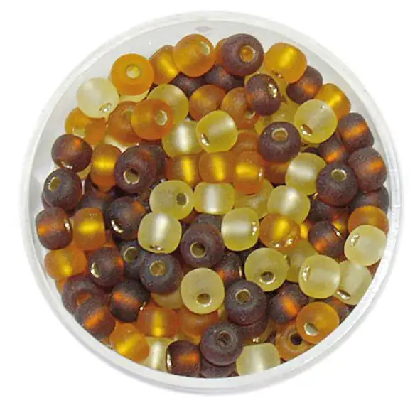 Rocailles Mix 4,5 mm matt beige, braun 17 g