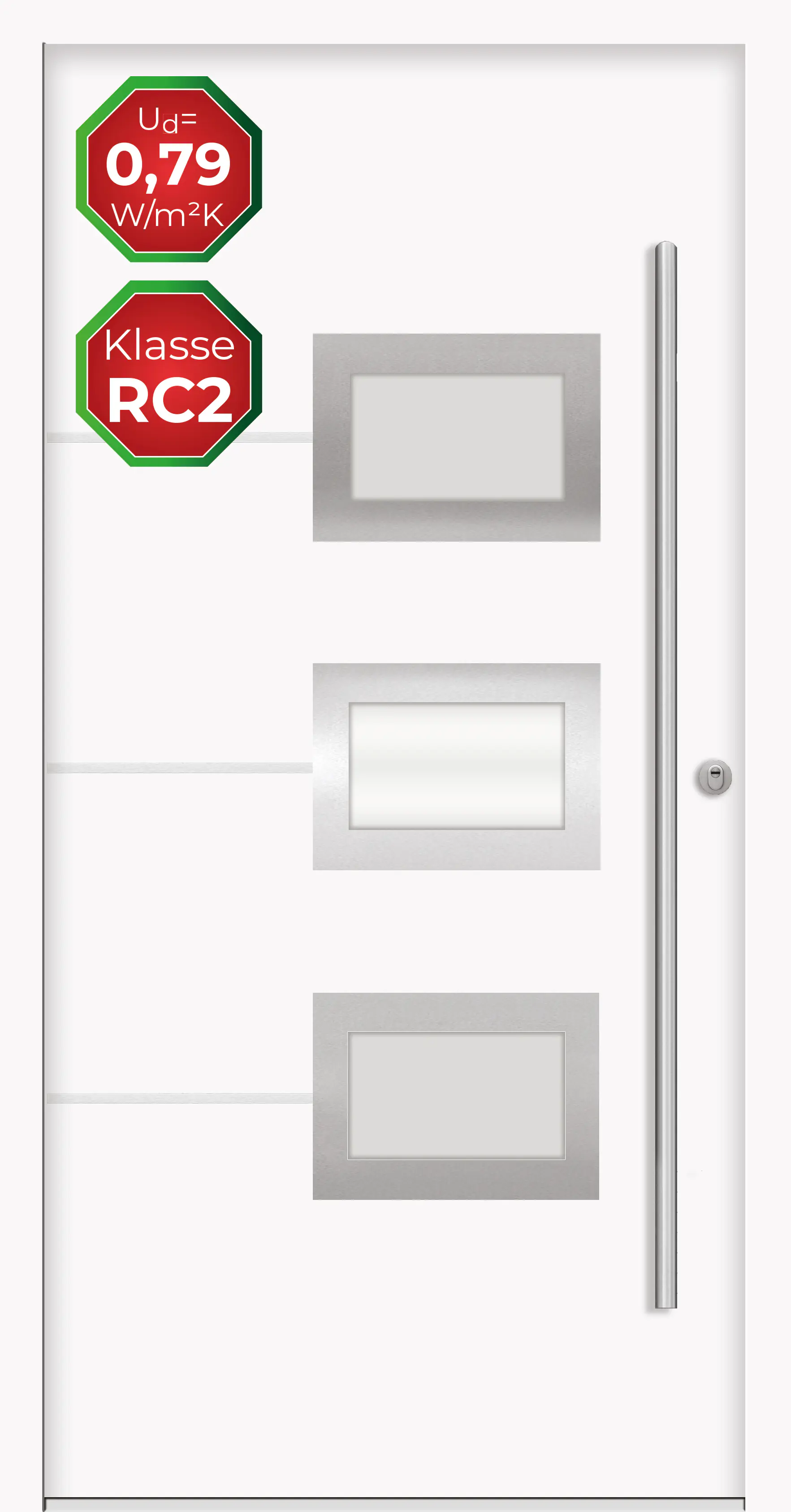 Splendoor Haustür Passivedoor Premium B03 RC2 Weiß DIN Rechts 110 x 210 cm