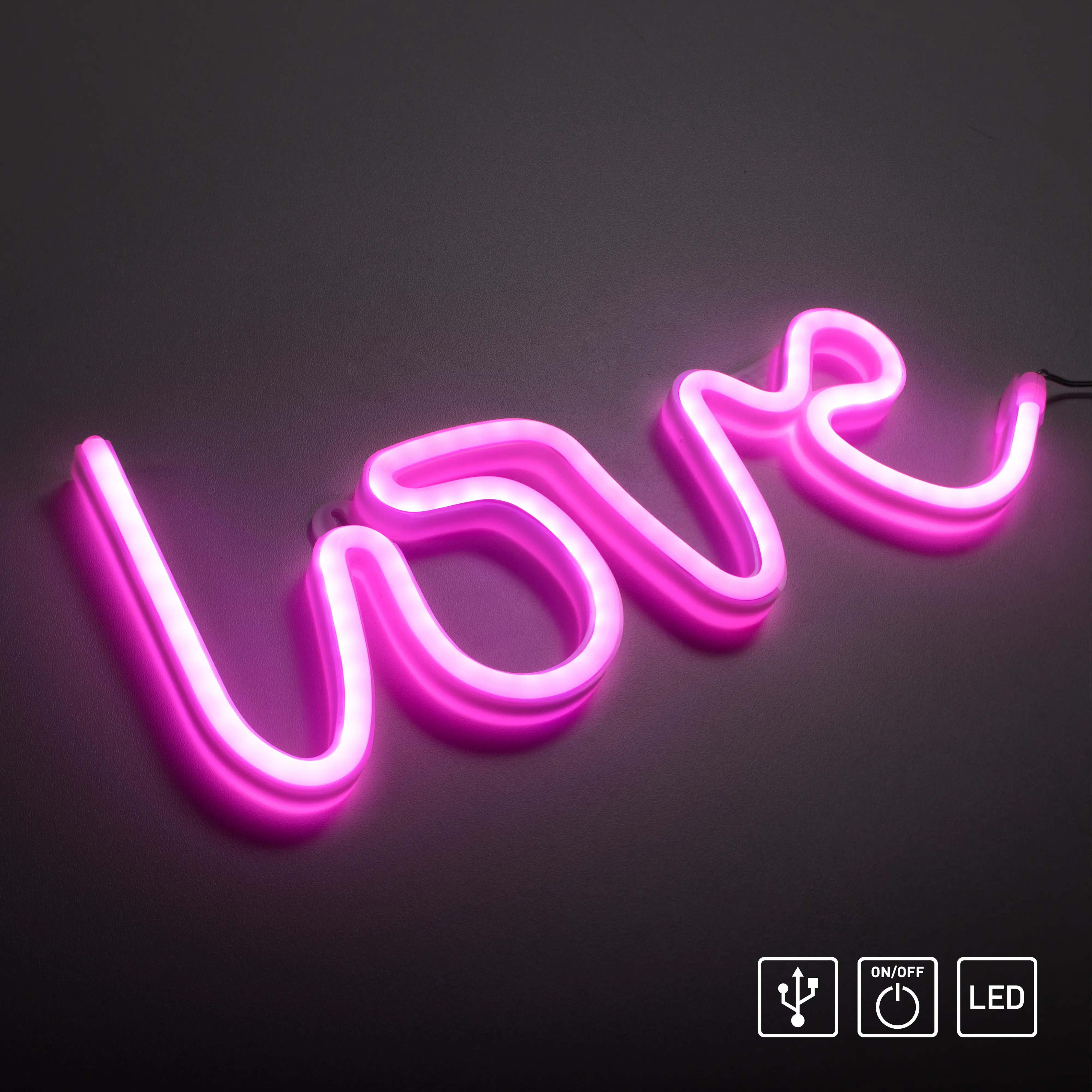 Just light LED Dekoleuchte Love 12,5 x 2 x 34,5 cm