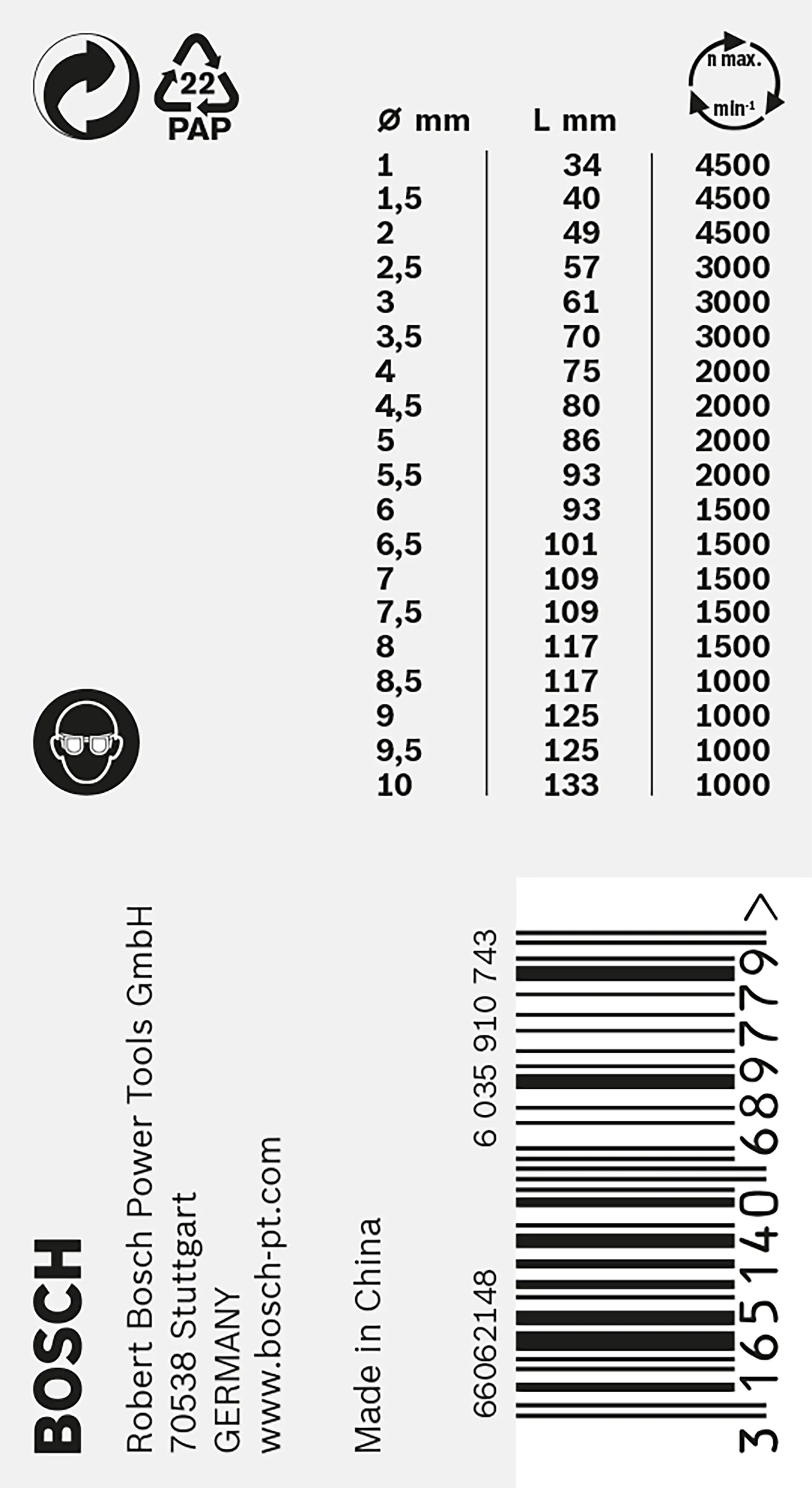 Bosch PRO Metal HSS-G Spiralbohrer Set 19-tleilig