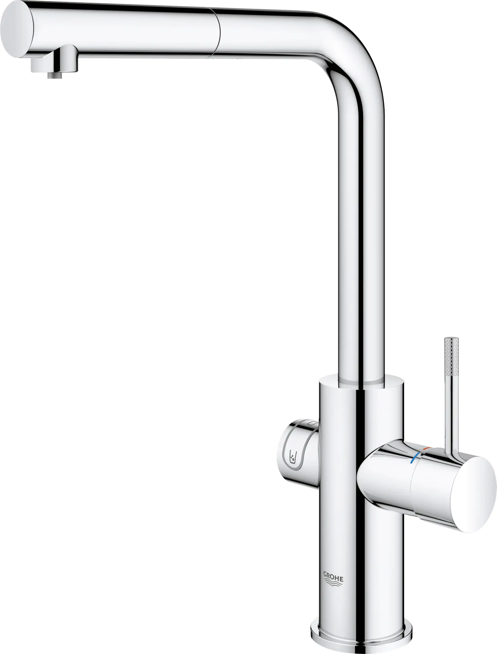Grohe Blue Home L-Auslauf Starter Kit mit herausziehbarem Mousseurauslauf chrom
