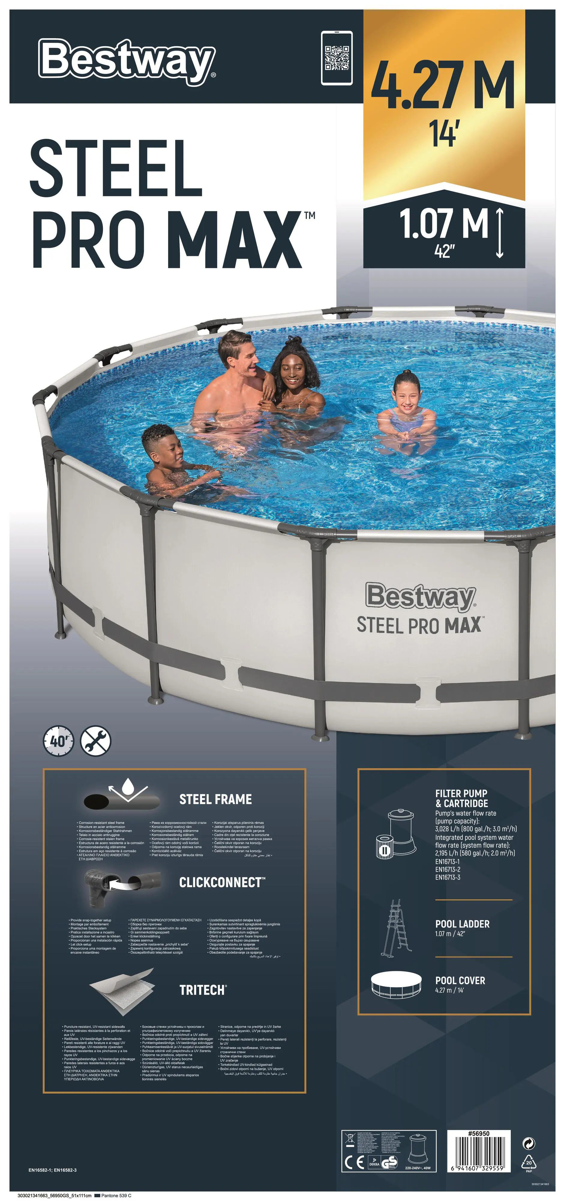 Bestway Pool Komplett-Set Steel Pro Max Ø 427 x 107 cm