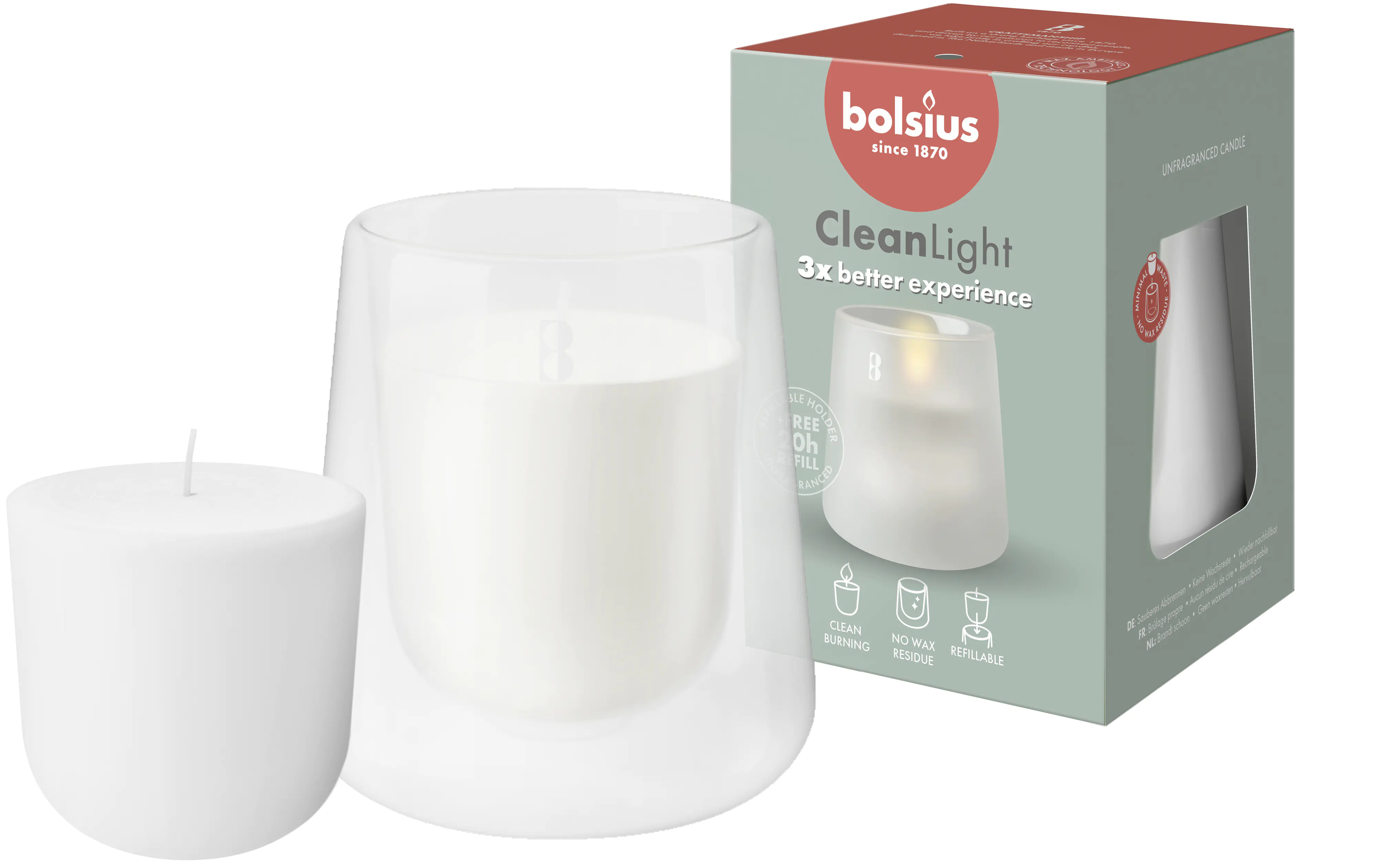 Bolsius Cleanlight Starterkit - ohne Duft Weiß