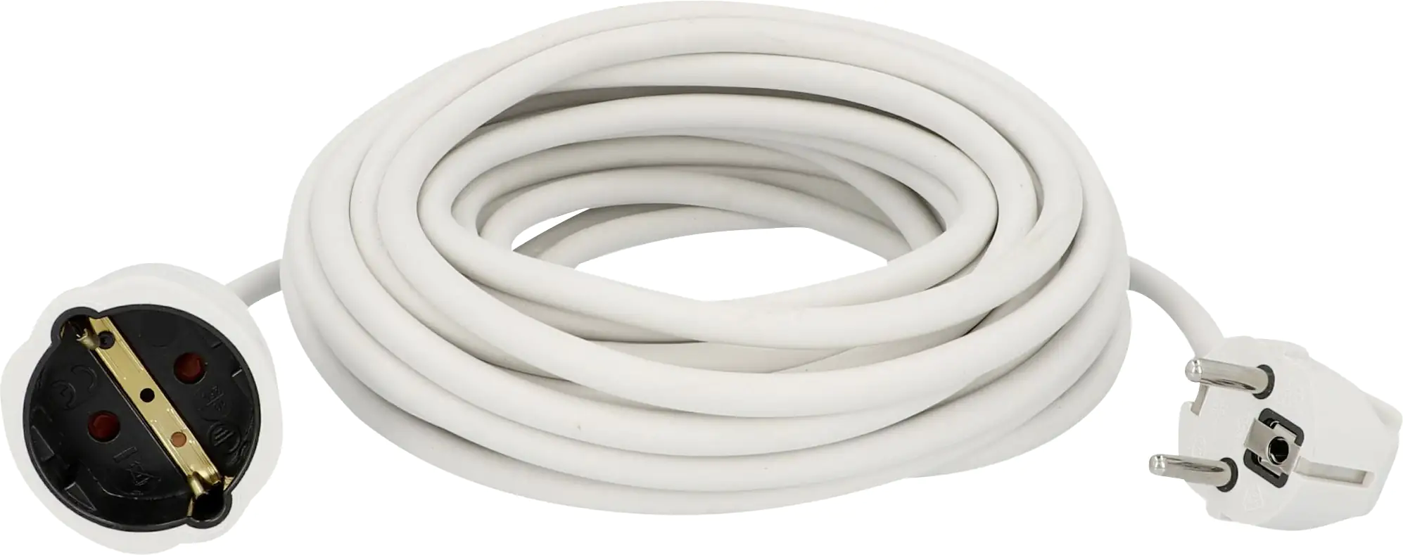 Unitec Verlängerungskabel Innen 10 Meter H05VV-F3G1,5, weiß