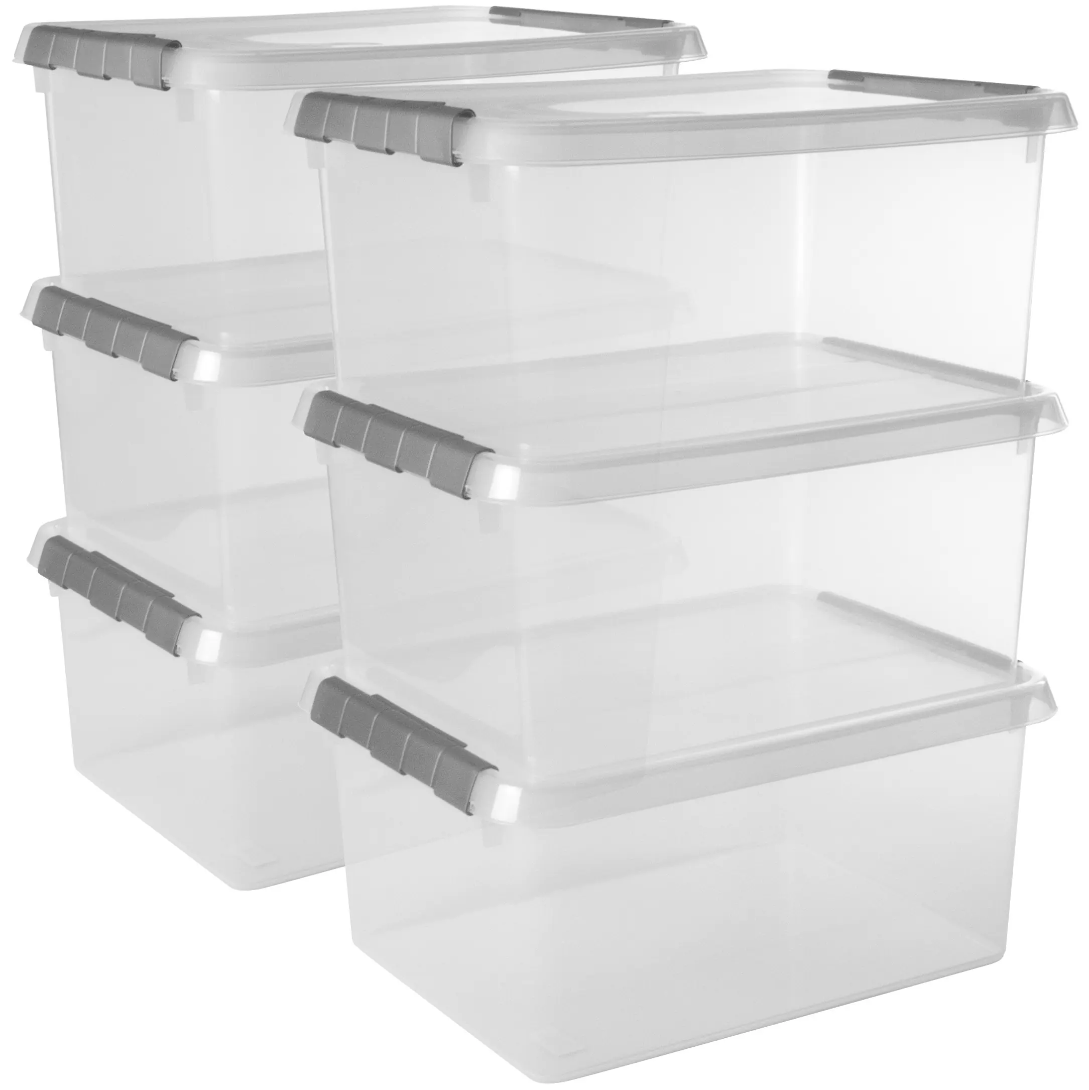 Sunware Aufbewahrungsbox Comfort-Line mit Deckel 40 x 30 cm 15 L transparent 6er Set