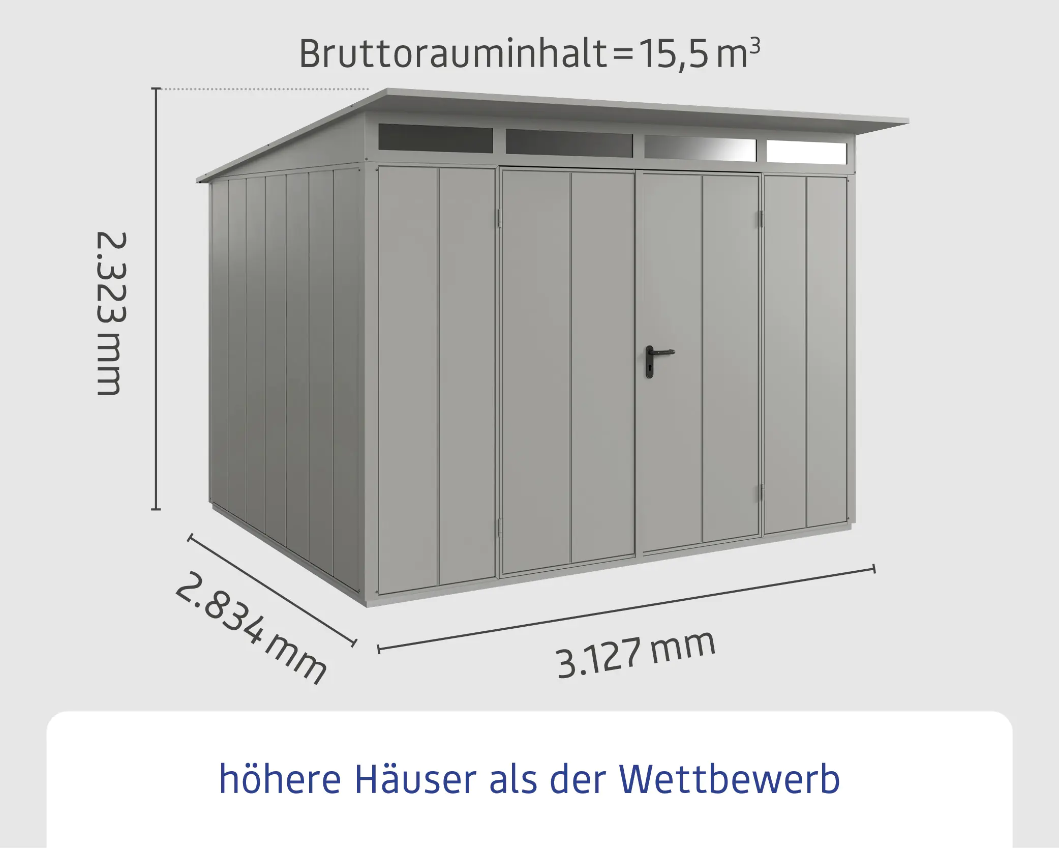 EcoStar Gerätehaus Trend-P Typ 3 purpurrot 312,7 x 283,4 x 232,3 cm