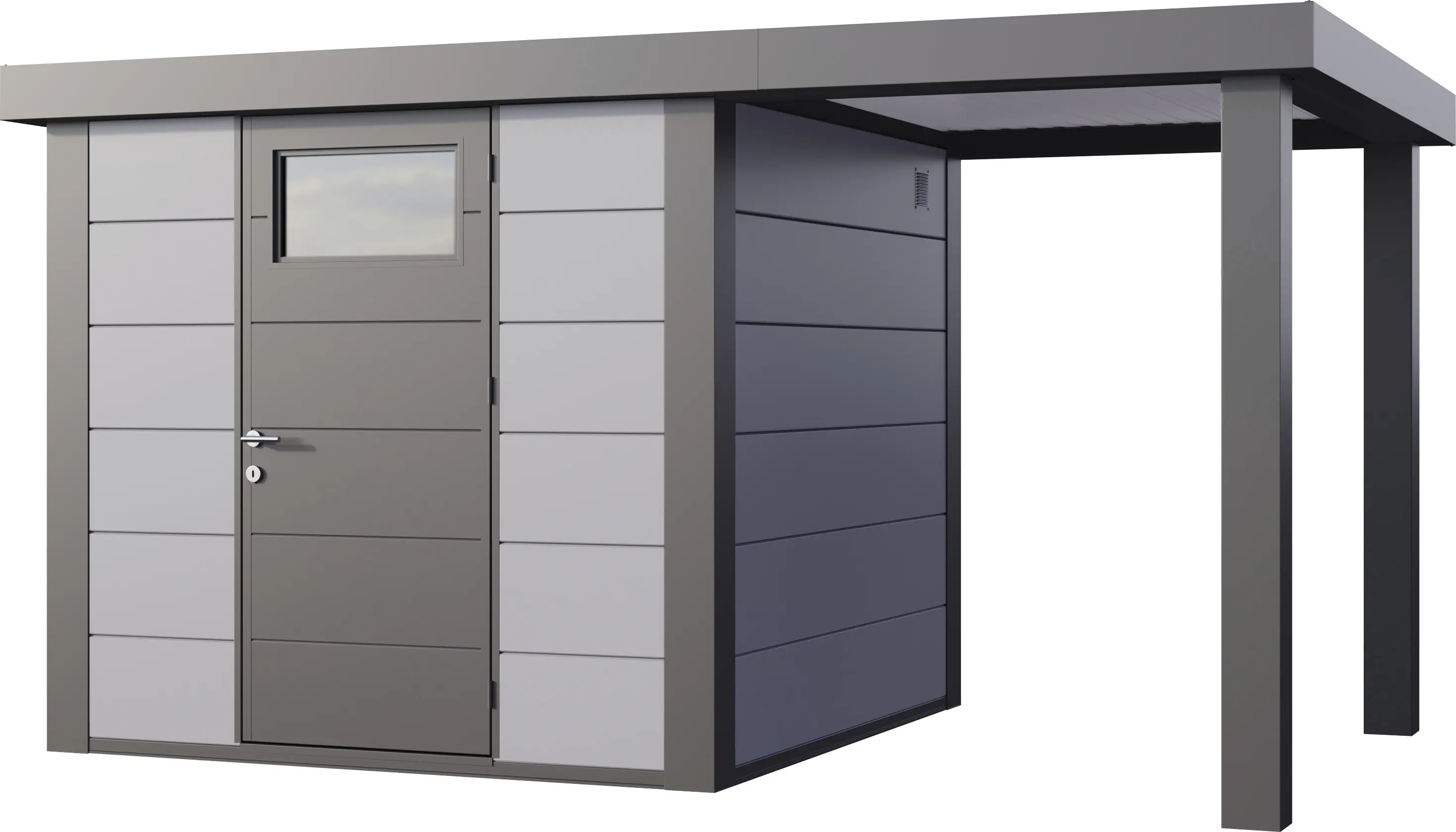 Telluria Gerätehaus Classico Open Lounge S 2424 rechts lichtgrau 406 x 238 cm