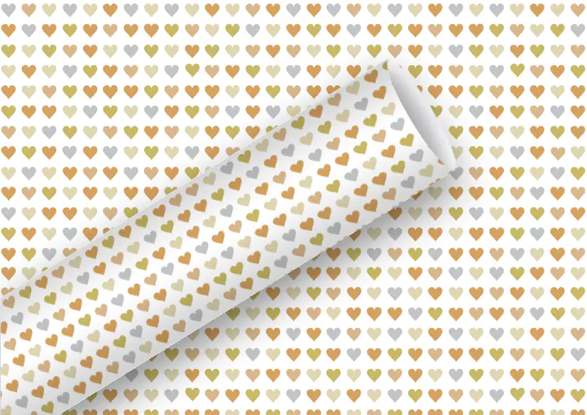 Braun & Company Geschenkpapier Alu Heart to Heart gold 1,5 m x 70 cm