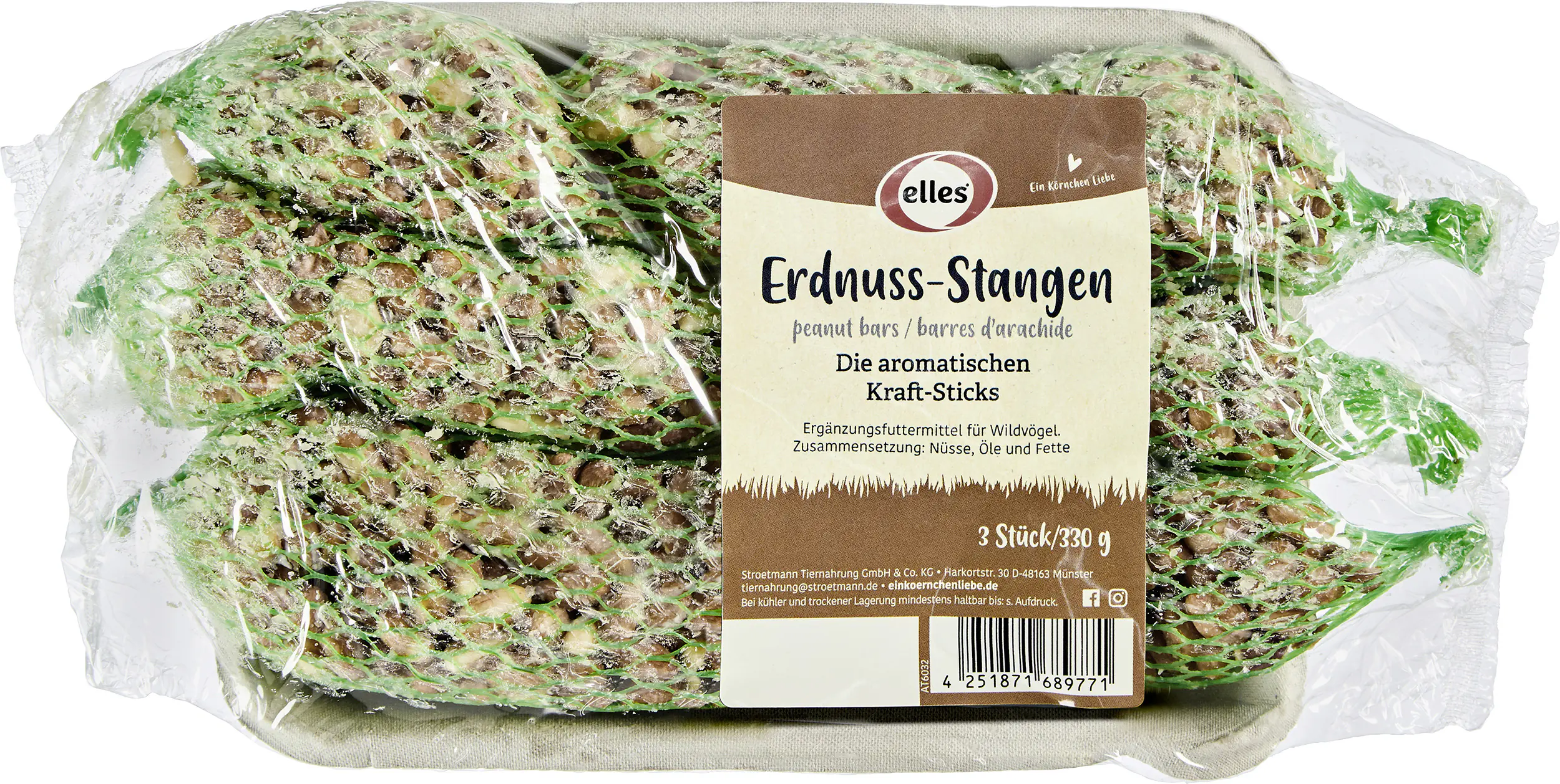Elles Wildvogelfutter Erdnuss-Stangen 3 Stück