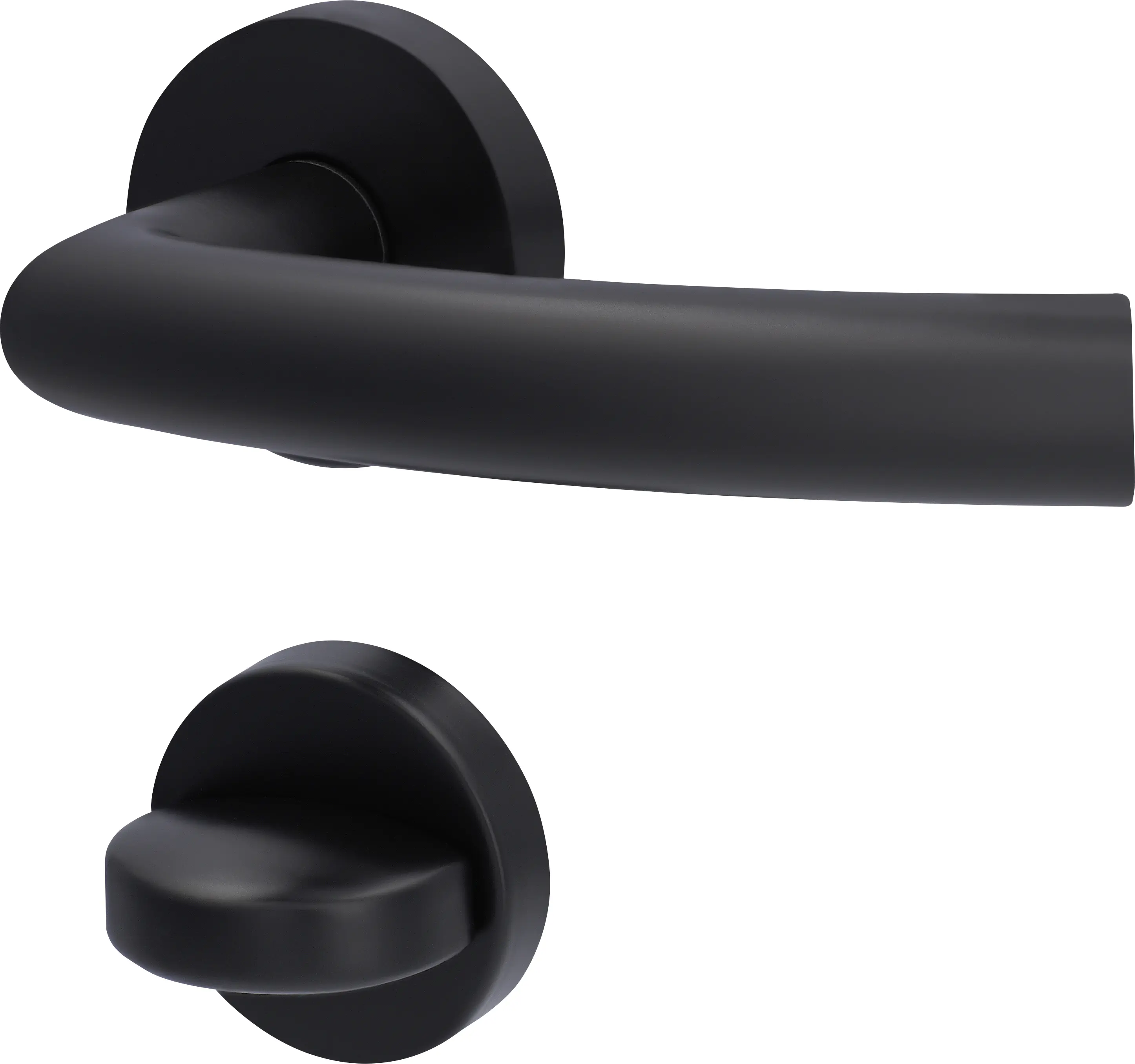 Alpertec Rosettengarnitur Fair II Edelstahl schwarz Ø 5,2 cm mit Sperrriegel
