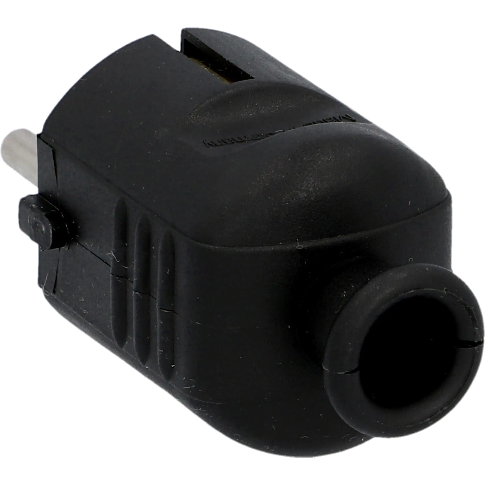 Schutzkontakt-Stecker mit Knickschutz, schwarz