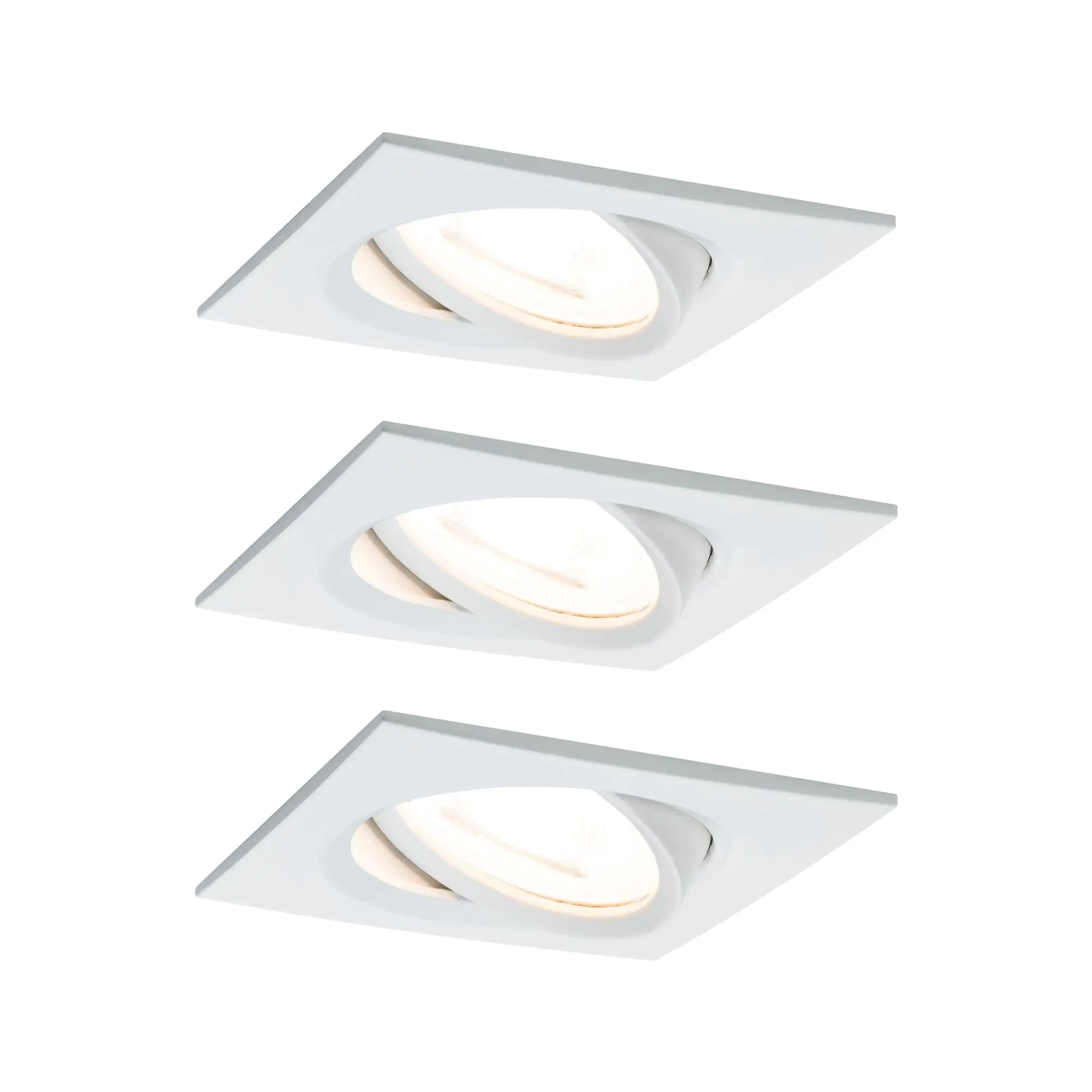 Paulmann LED Einbauleuchte Nova Coin 3er Set weiß 8,4 x 8,4 cm warmweiß