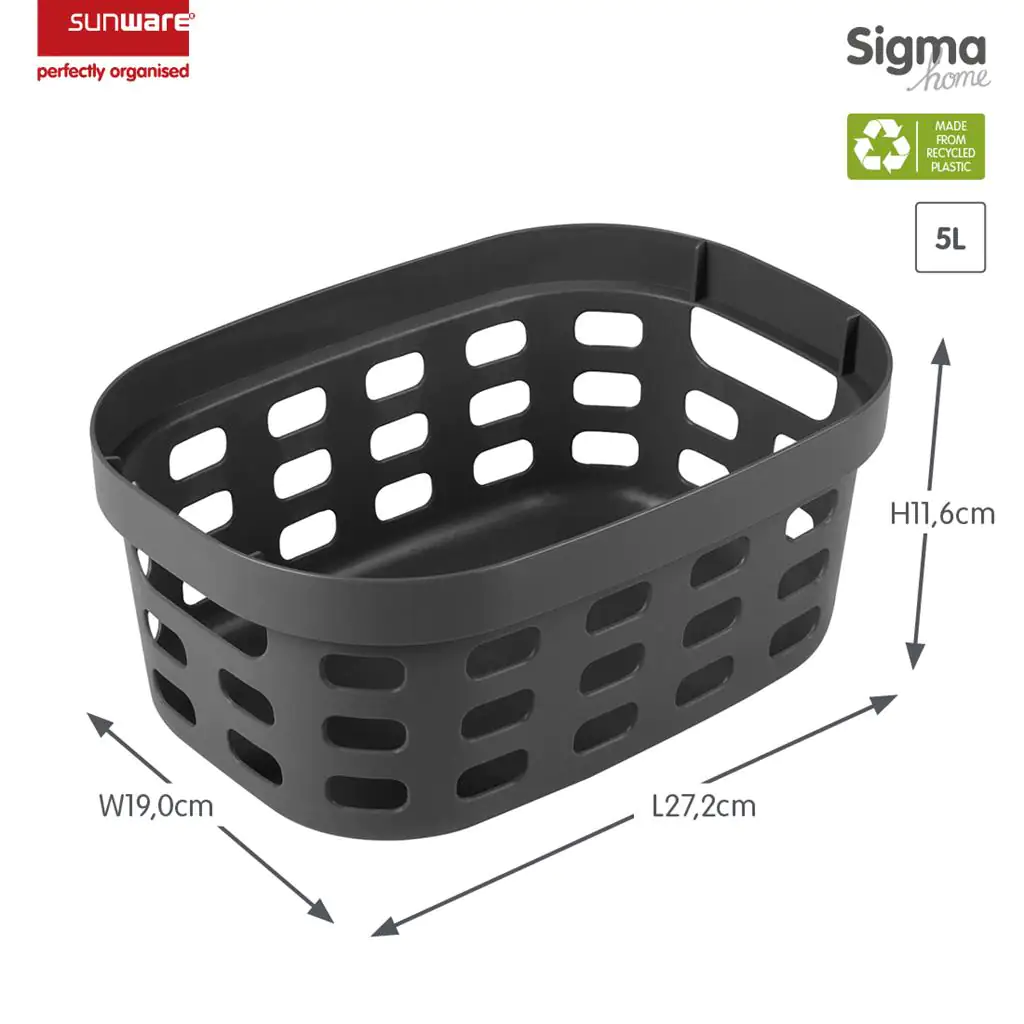 Sunware Korb Sigma Home 5 L anthrazit 27,2 x 19 x 11,6 cm
