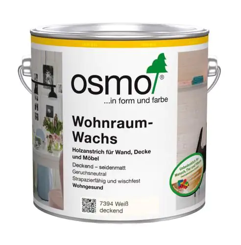 Osmo Wohnraum - Wachs 2,5 l, weiß deckend