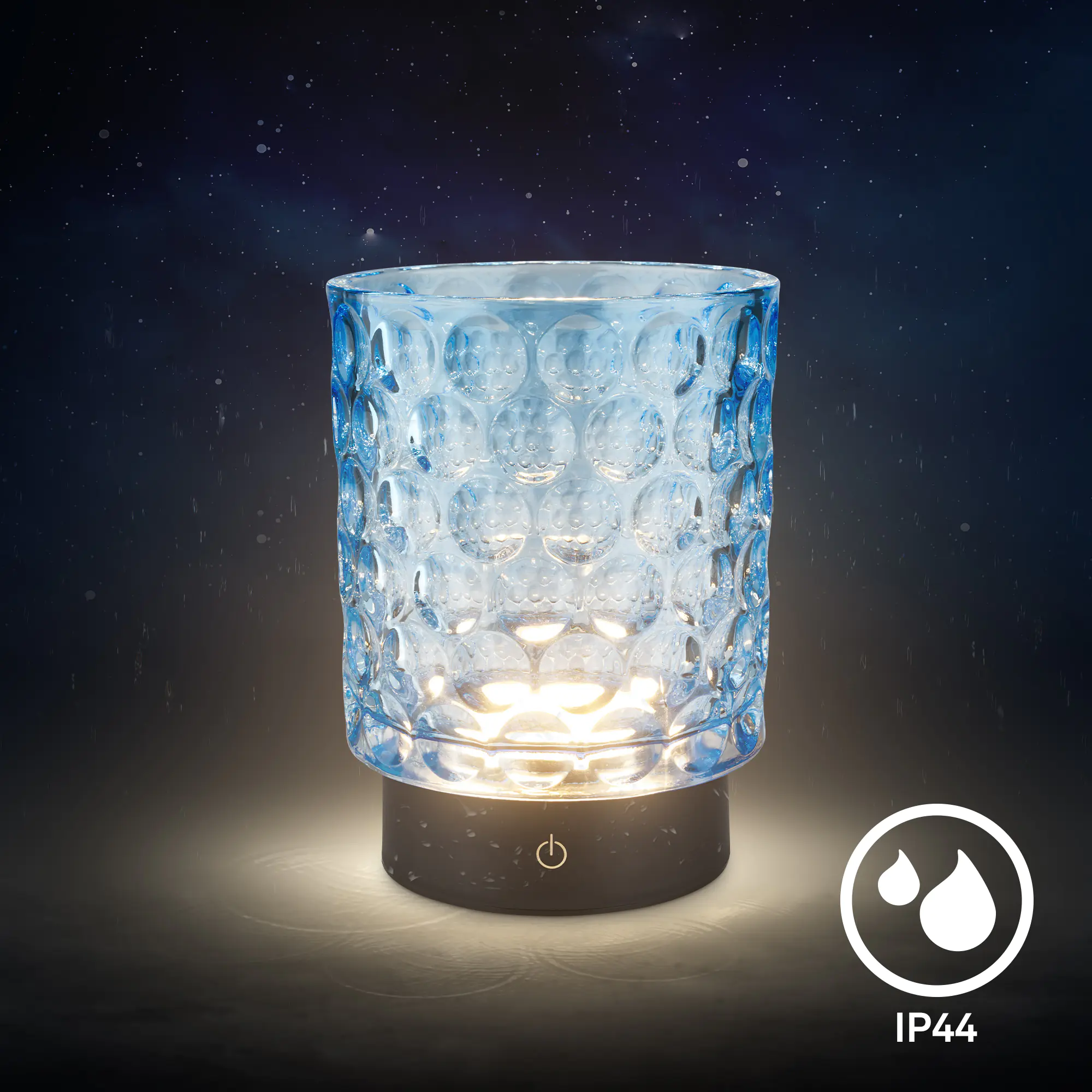 Briloner LED Akku-Tischleuchte Sunora blau 15 cm warmweiß dimmbar