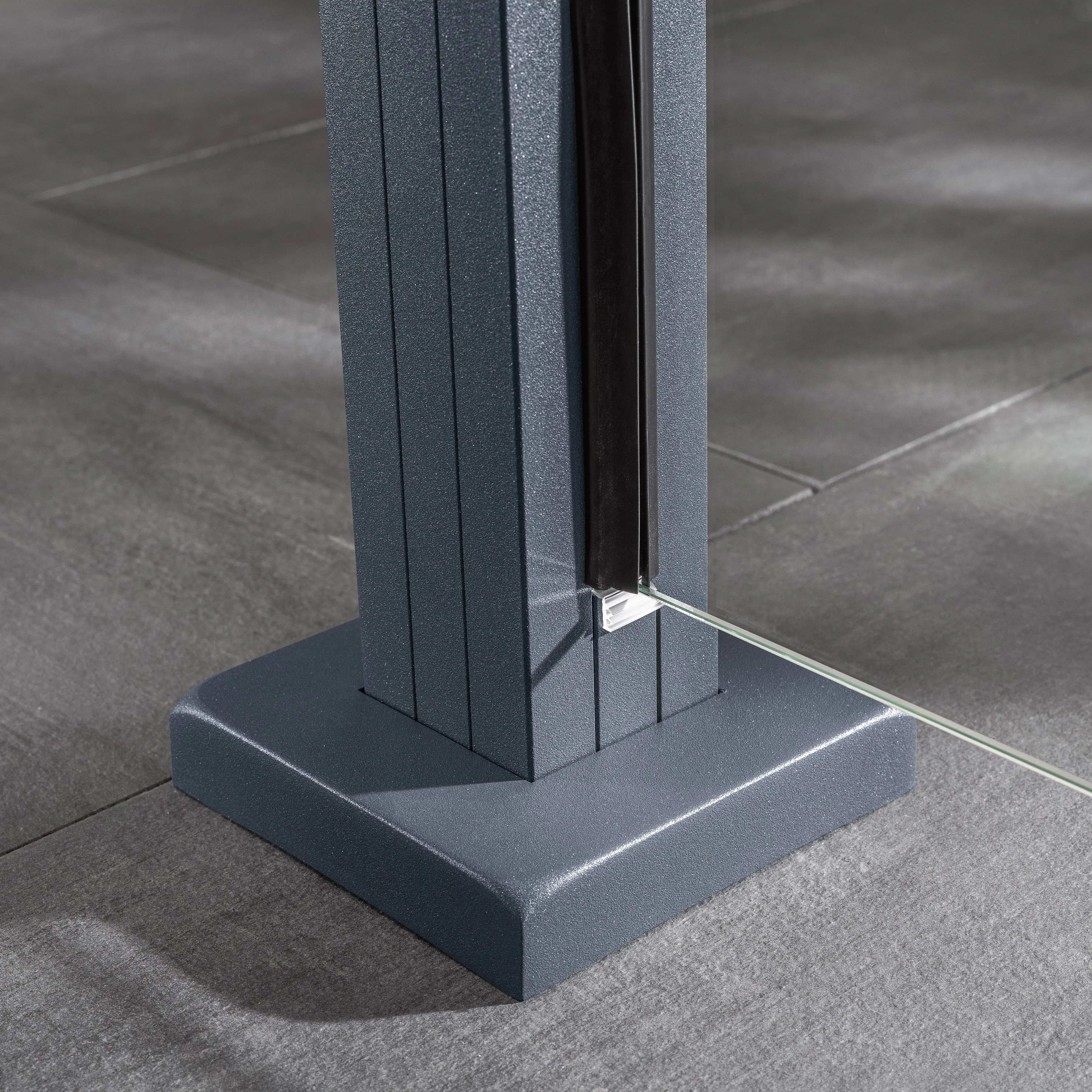 Ambiente Glaszaun Erweiterungsset Klarglas mit Siebdruck 187 x 107,2 cm anthrazit