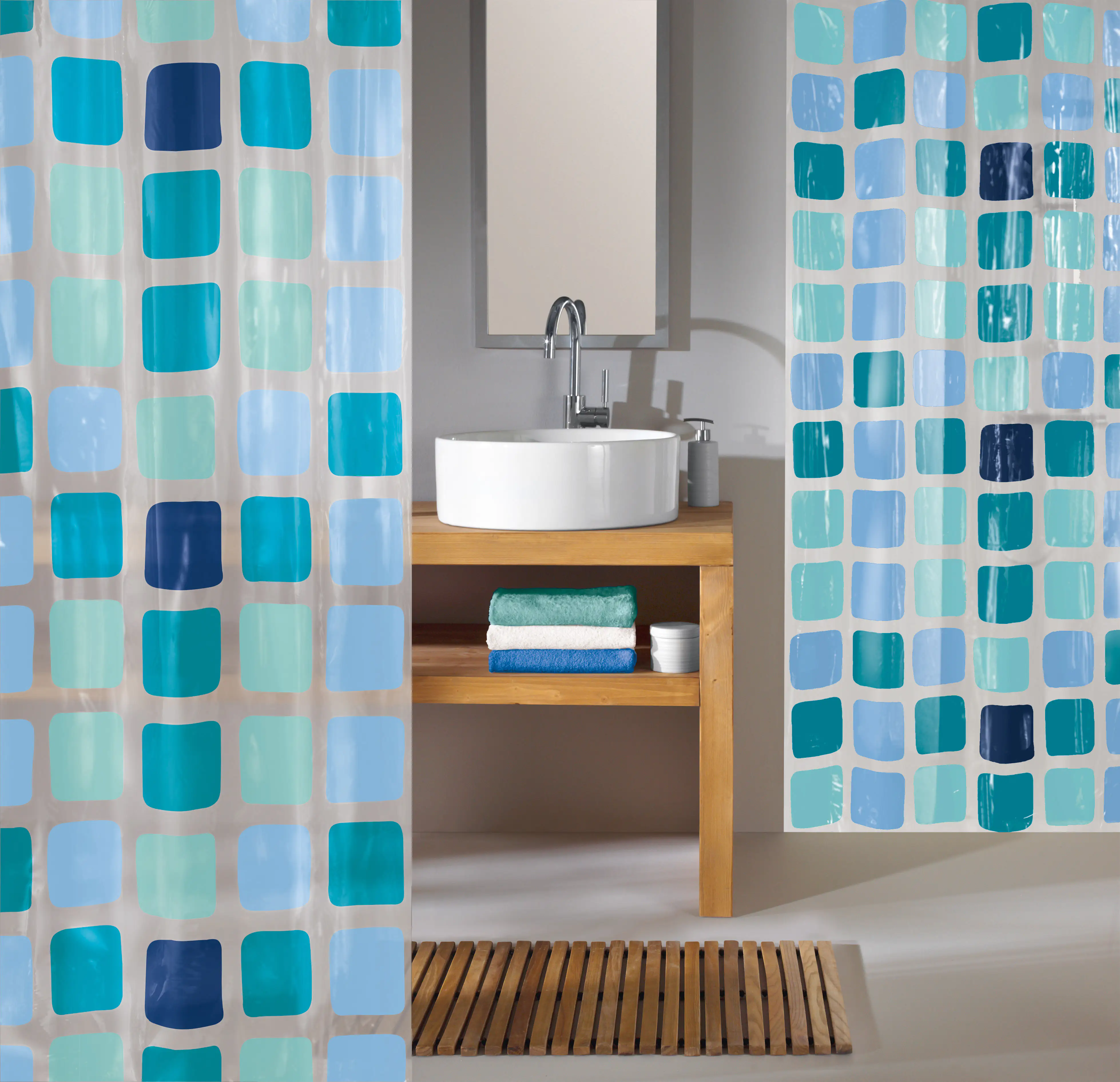Kleine Wolke Duschvorhang Sonny blau, 180 x 200 cm