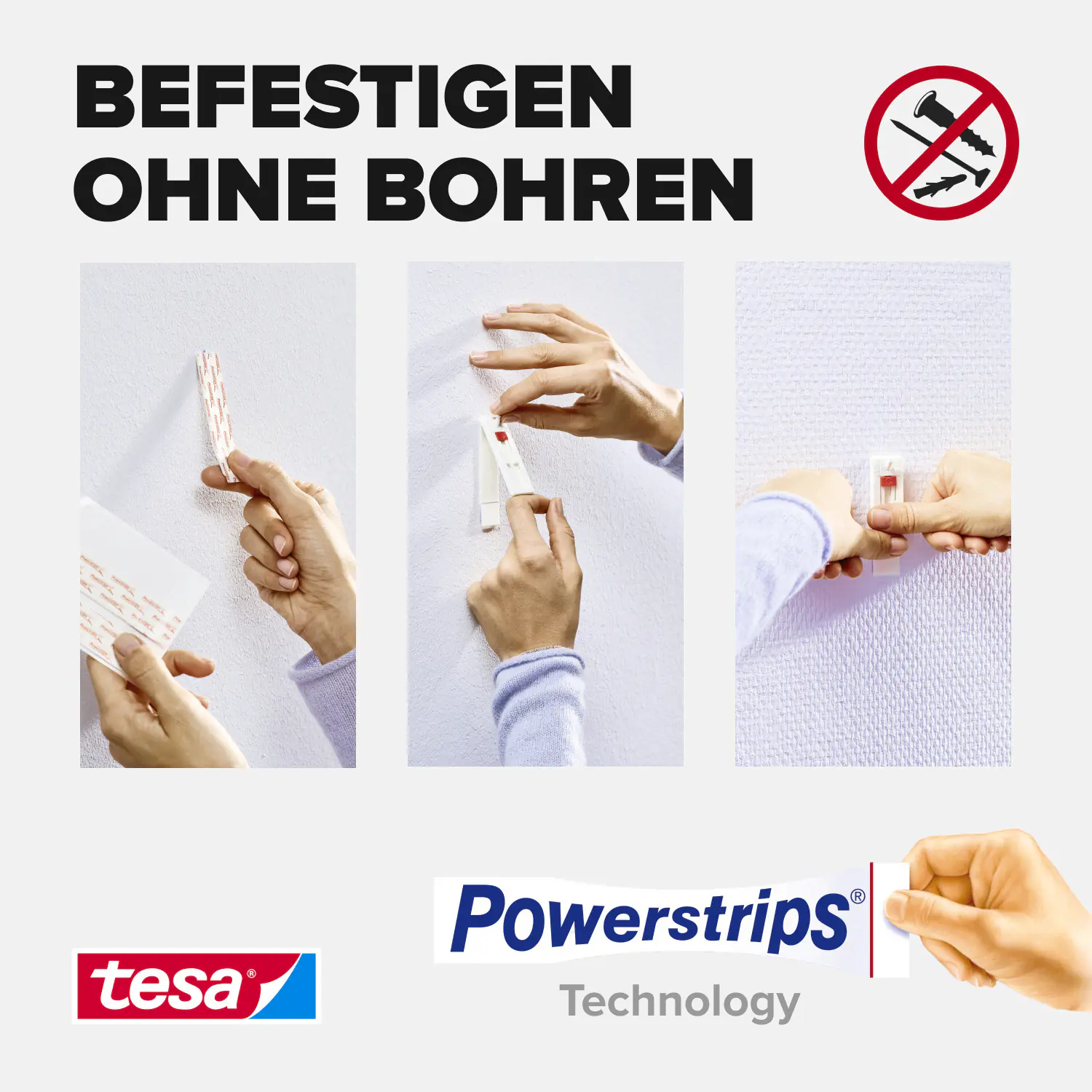 tesa Klebestreifen Traglast 500 g, 9 Stück