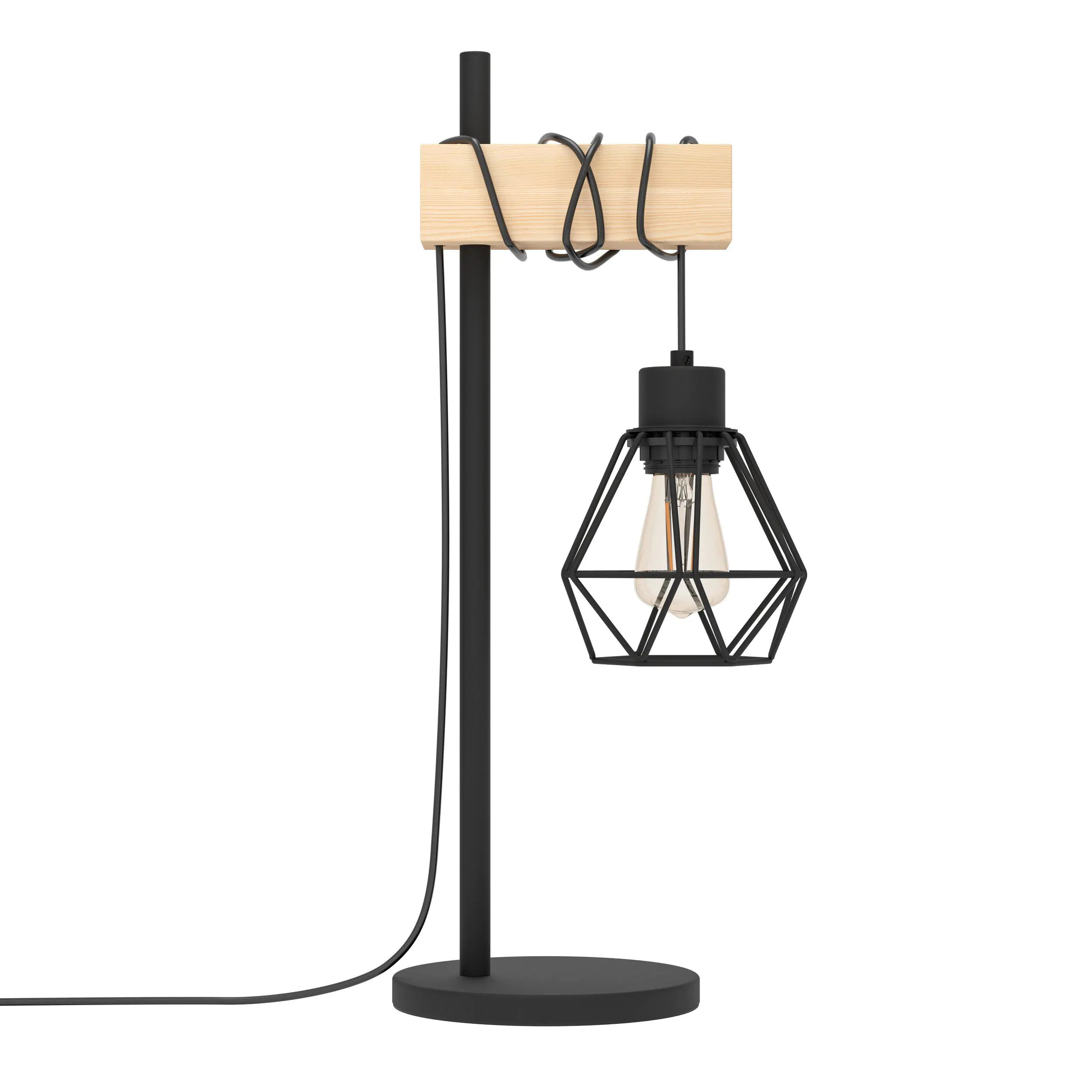 Eglo Tischlampe Townshend 50 x 22 cm schwarz/braun