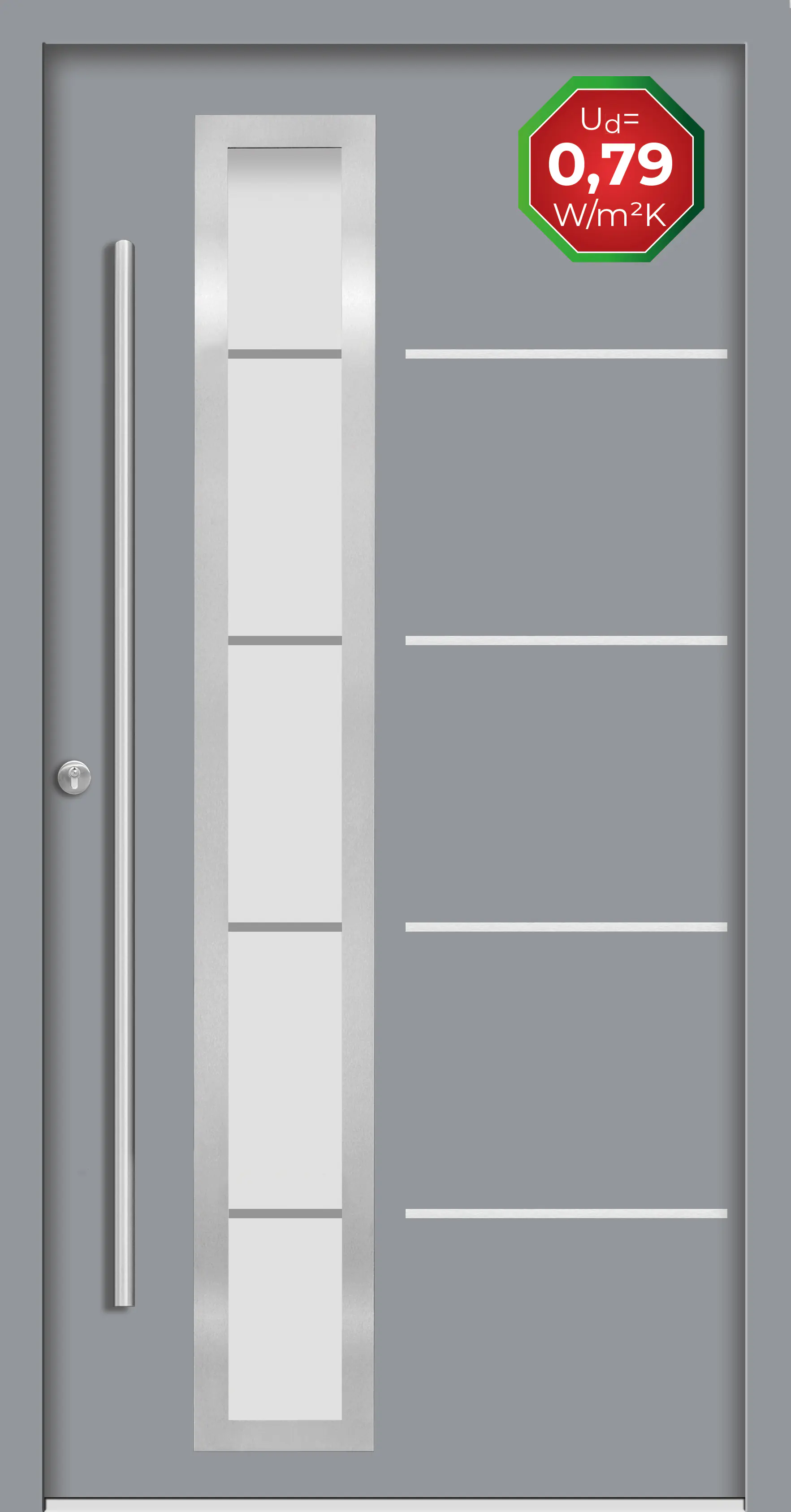 Splendoor Haustür Passivedoor Premium B06 Grau DIN Links 110 x 210 cm