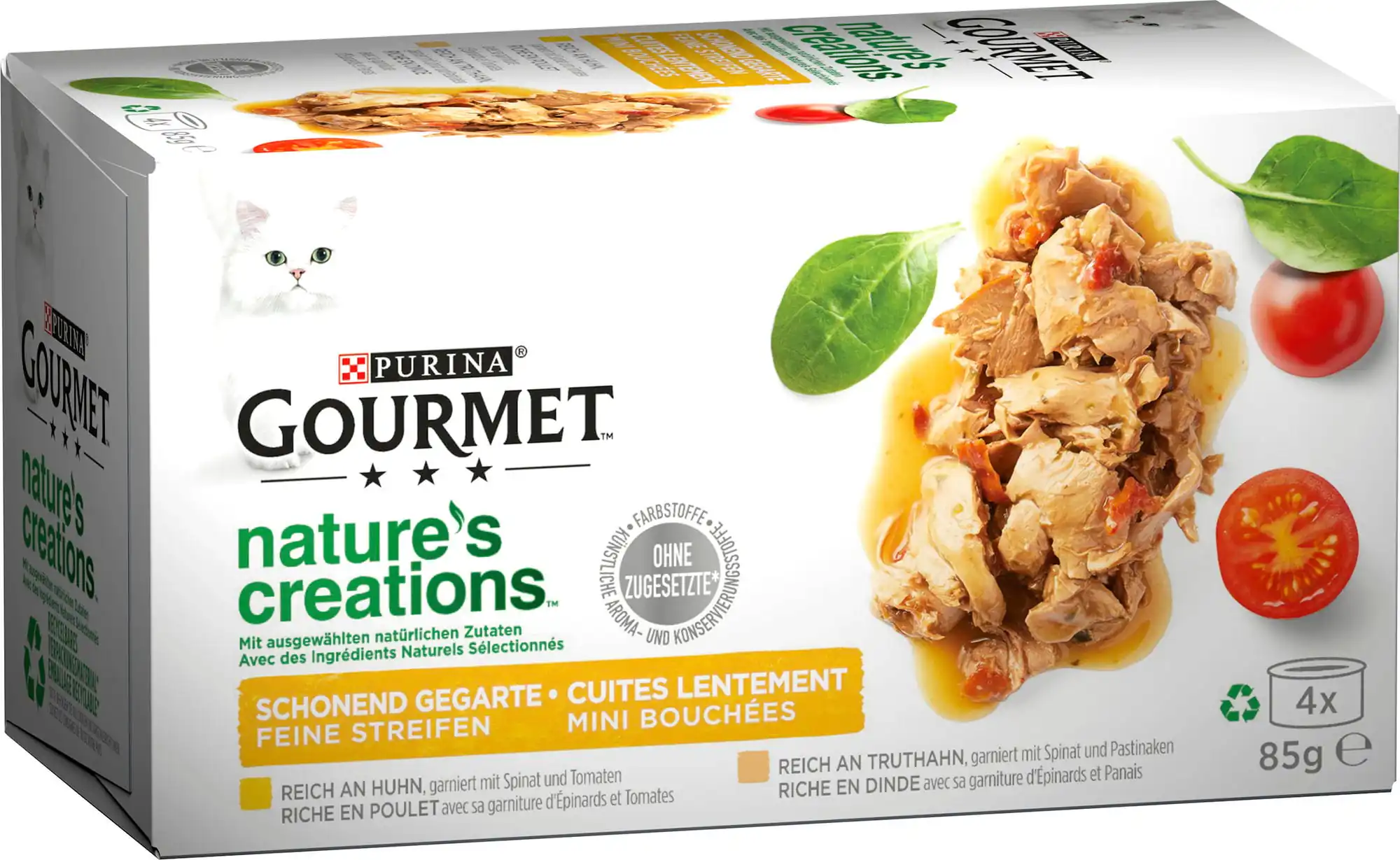 Gourmet Nature's Creations Katzennassfutter Adult 4 x 85 g Huhn & Truthahn