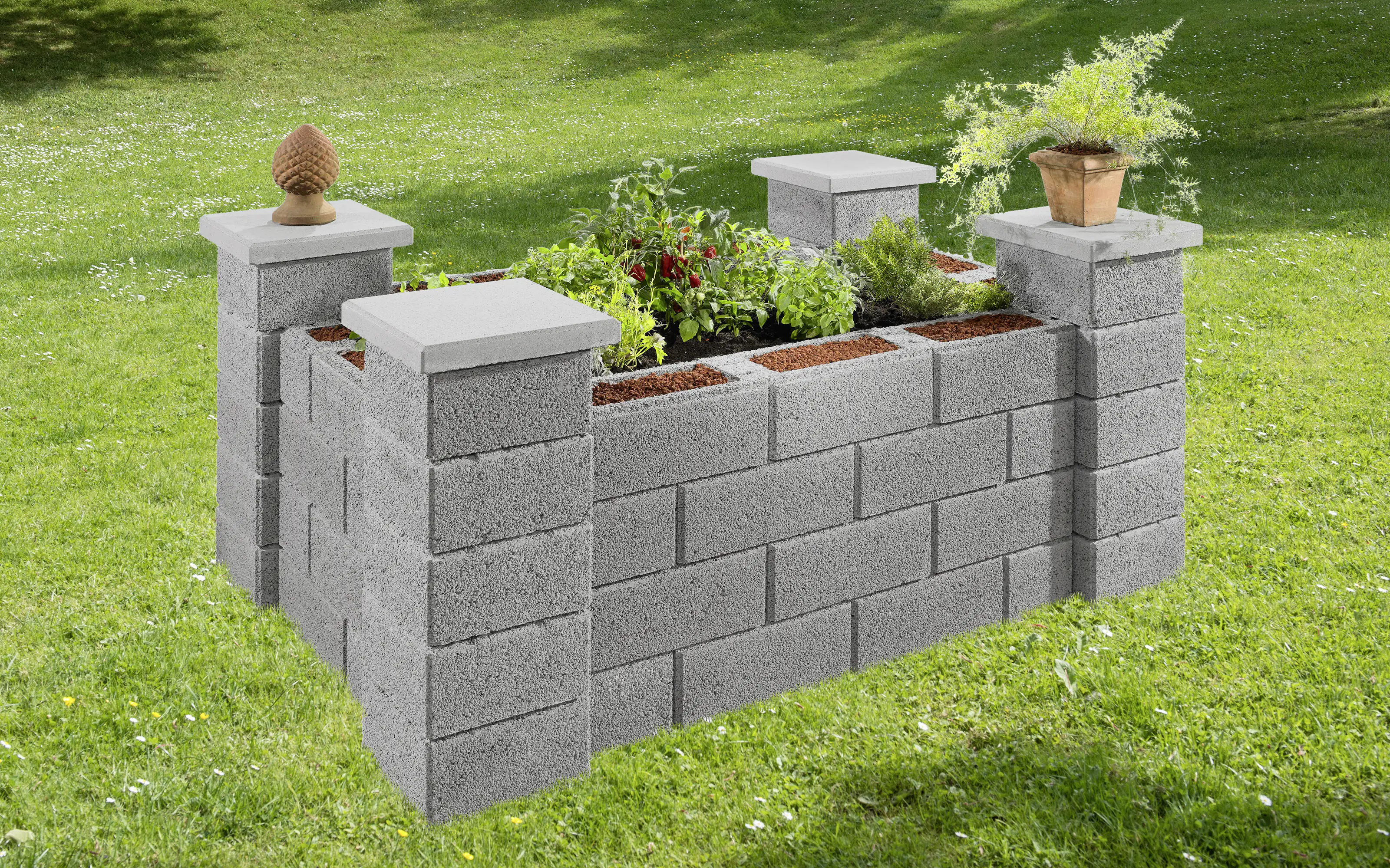 Kann Hochbeet-Set 5 Garten 230 x 150 x 85 cm grau