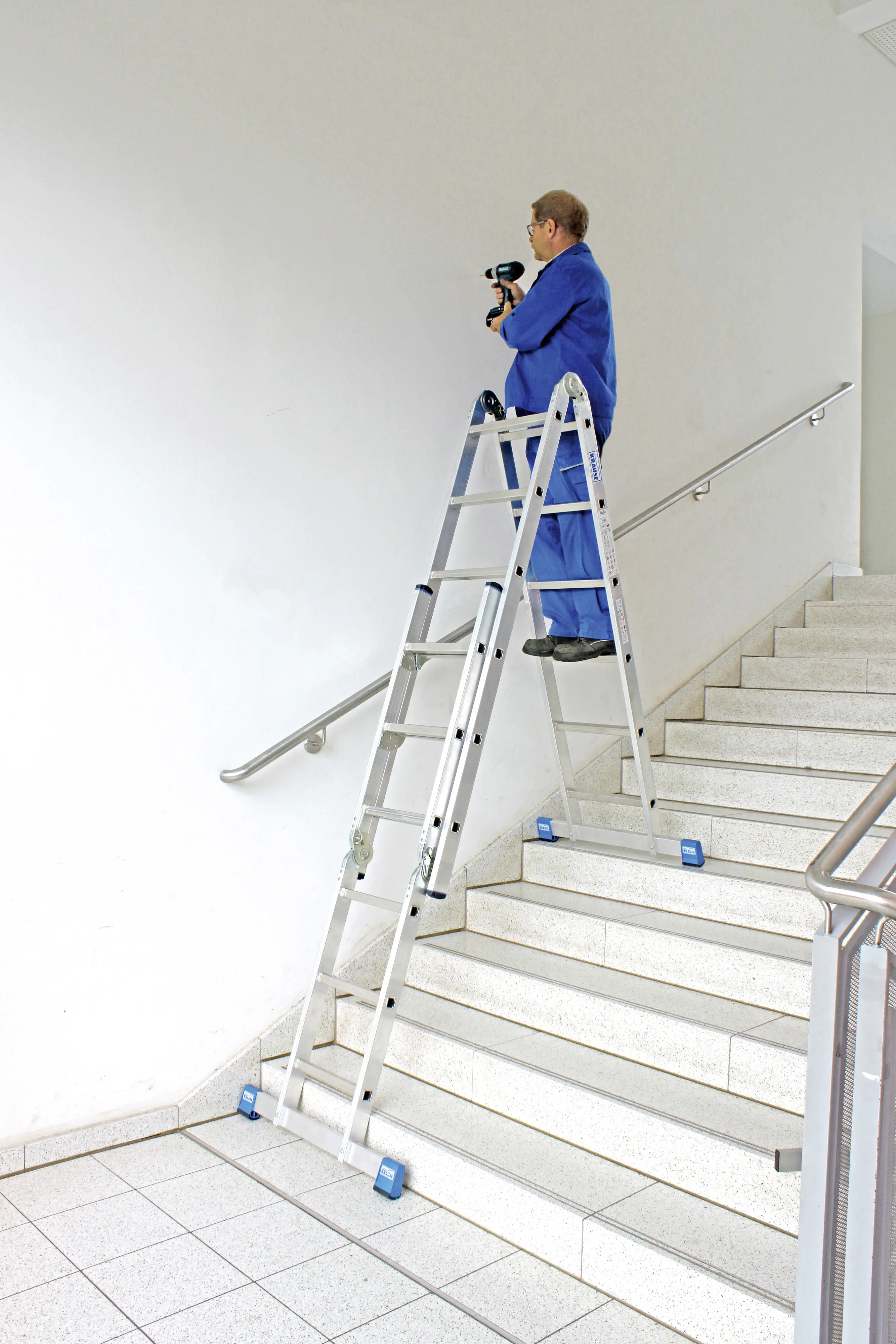 Krause Aluminium-Gelenk-Combileiter STABILO mit Treppenfunktion 5,30 m