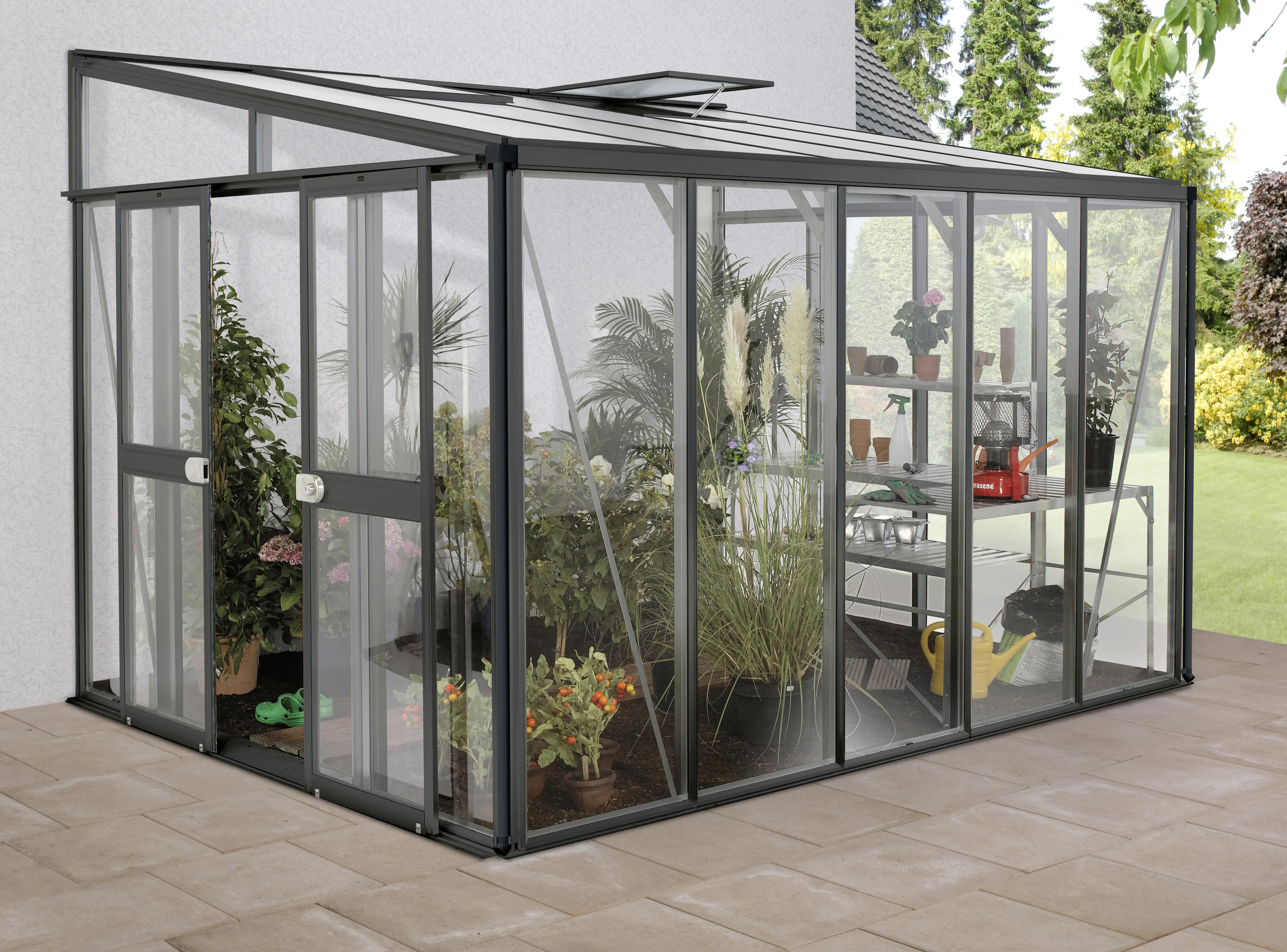 Vitavia Anlehngewächshaus Helena 8600 268 x 344 cm 3 mm ESG
