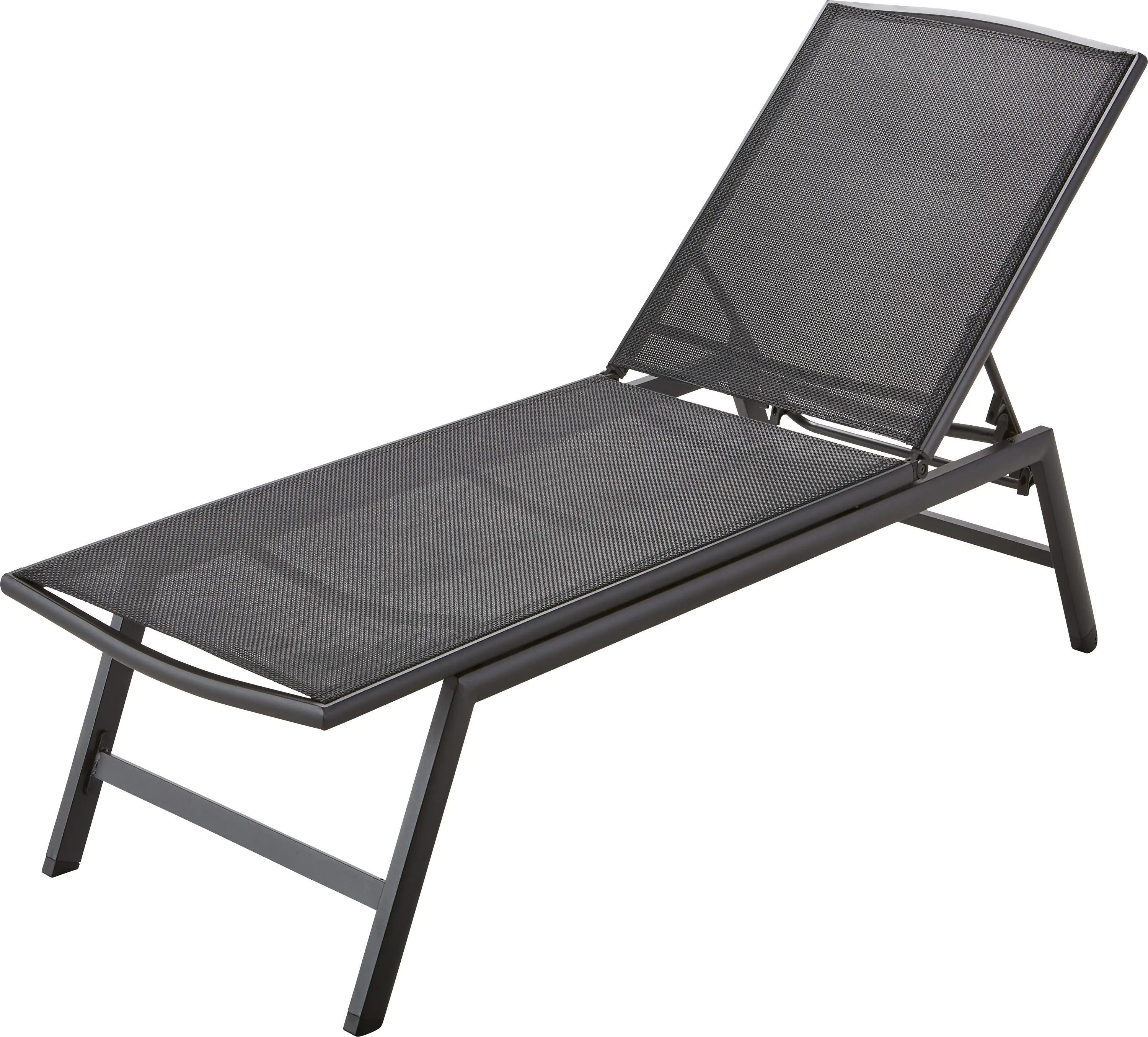 TrendLine Alu Sonnenliege Comfort Textilen Bespannung, schwarz