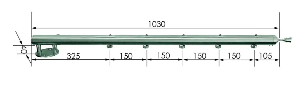 Treba Geländerstab MegaTec E1 Schrauben, Edelstahl V2A Länge 103 cm