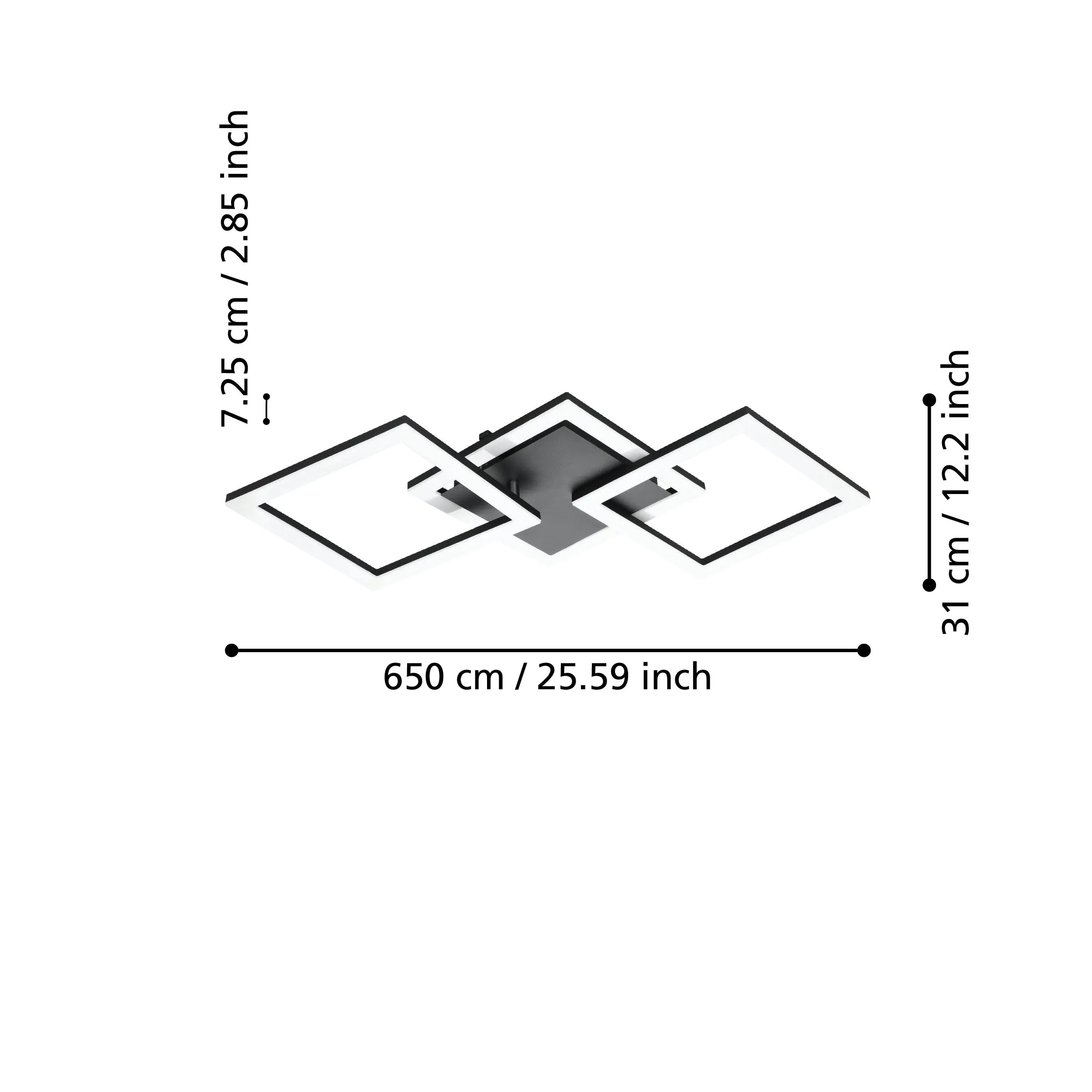 Eglo Connect LED Deckenleuchte Paranday-Z schwarz 65 x 31 cm