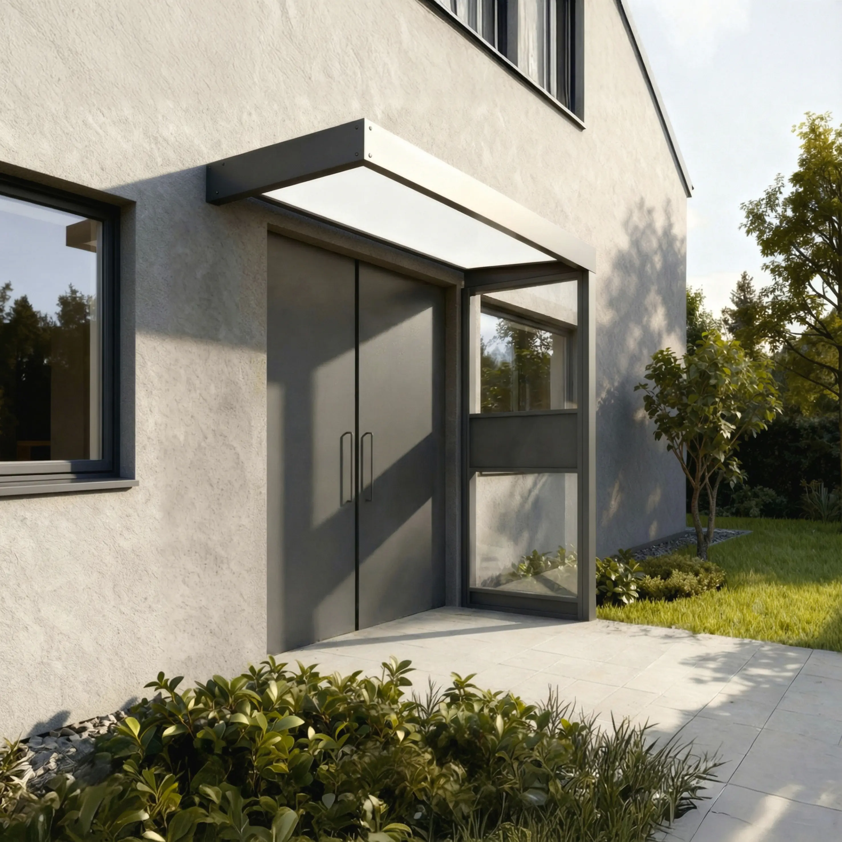 Canopia Vordach Sophia 215 x 95 cm Opal grau + Seitenteil