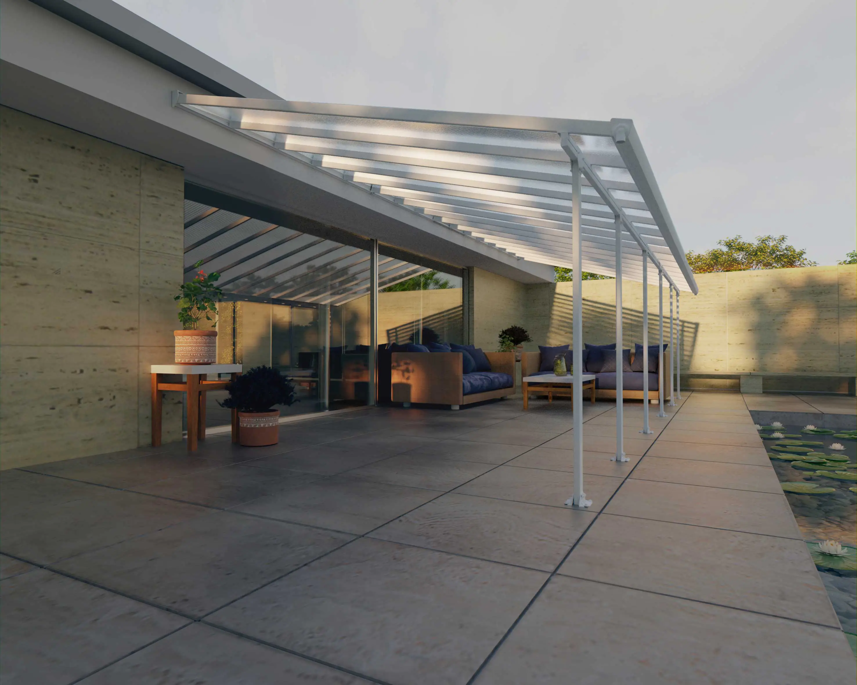 Canopia Terrassendach 1031 x 400 cm weiß