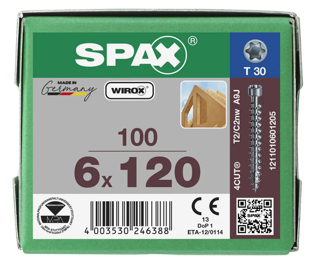 Spax Holzbauschrauben 6.0 x 120 mm TX 30 Zylinderkopf - 100 Stk.