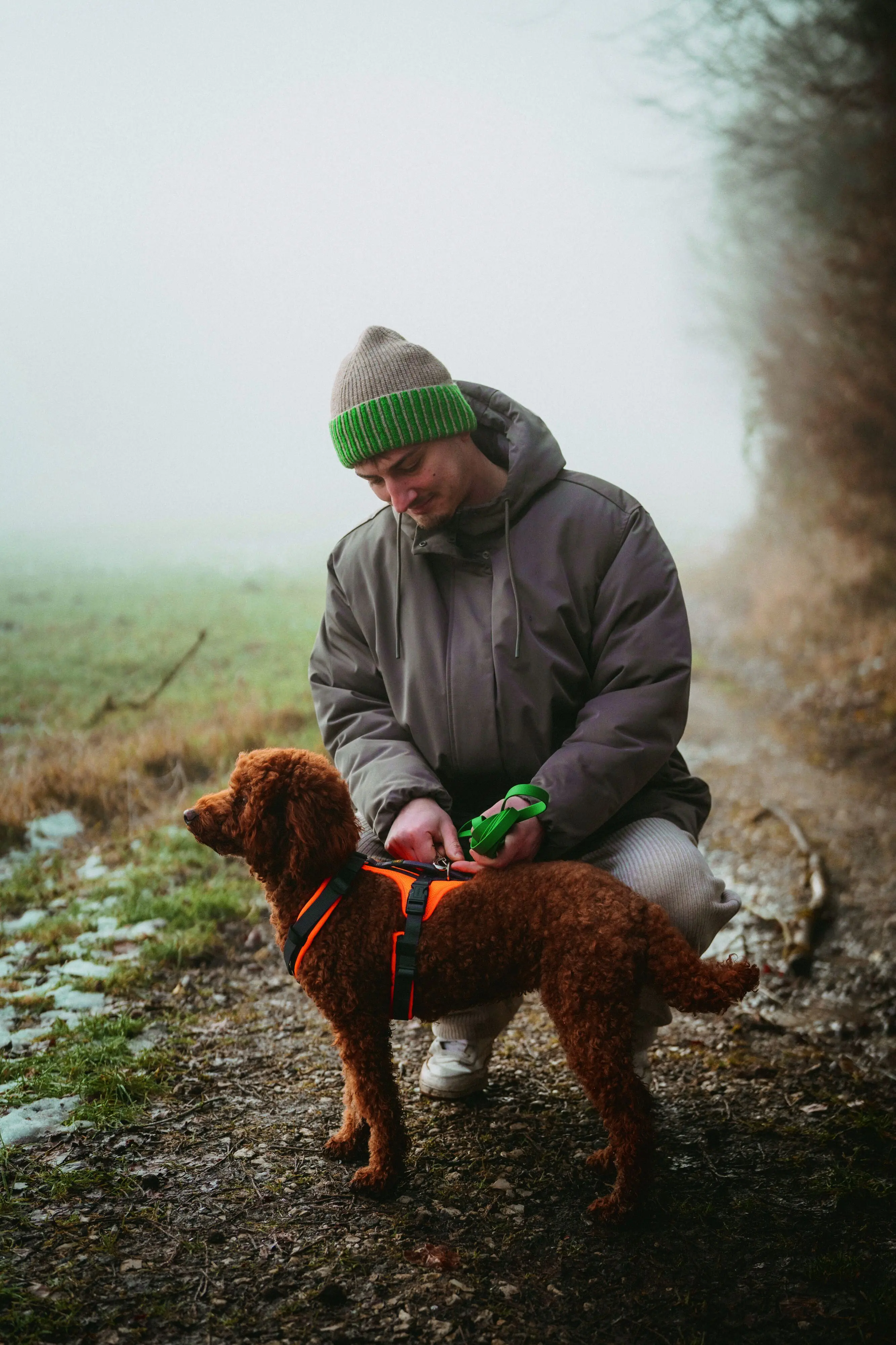 Hunter Hundegeschirr Maldon Up mit Griff XS-S orange/grau