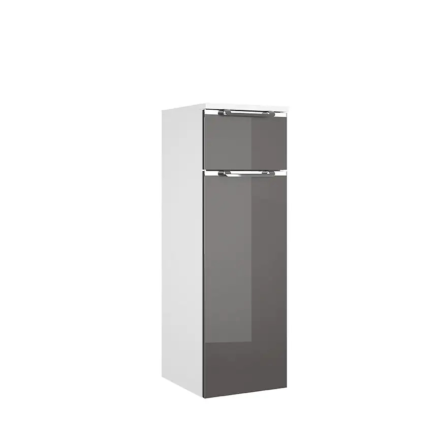 Pelipal Highboard Trentino Beimöbel Glas grau, weiß glanz