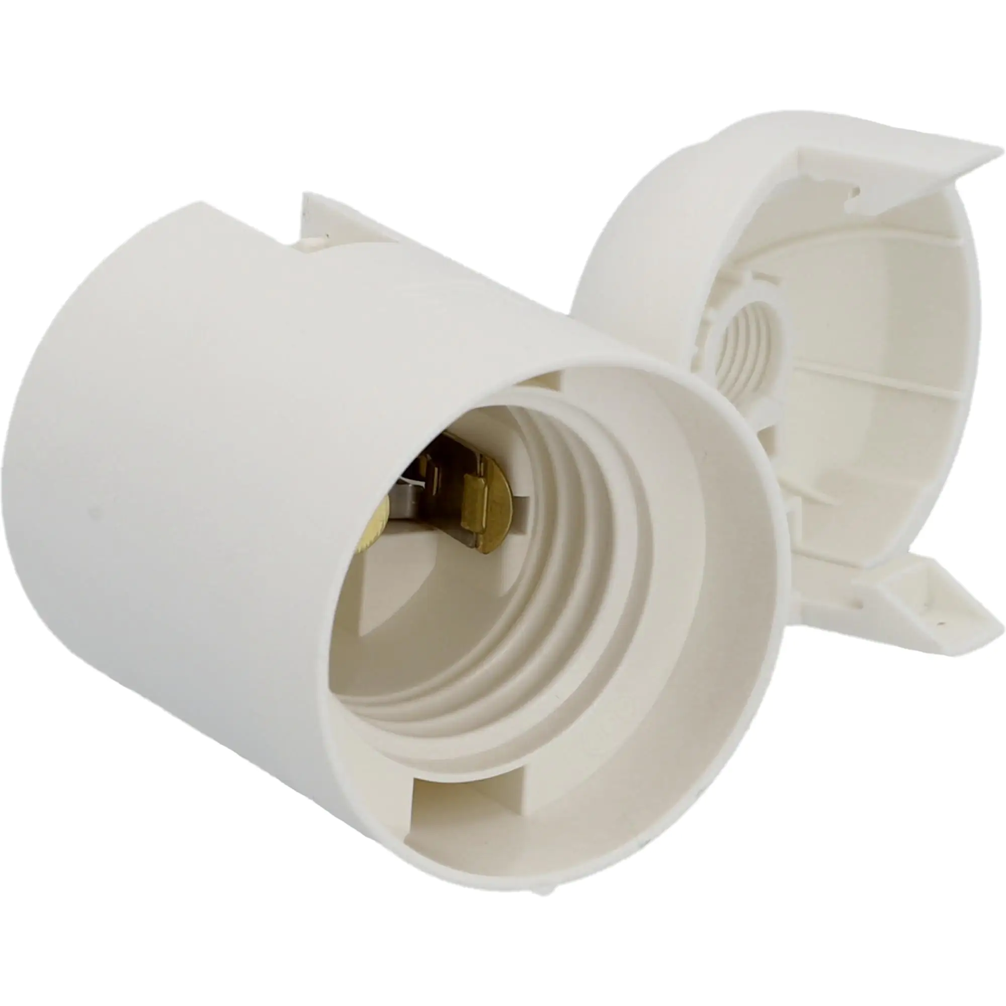 Lampen-Fassung Glattmantel E 27, weiß