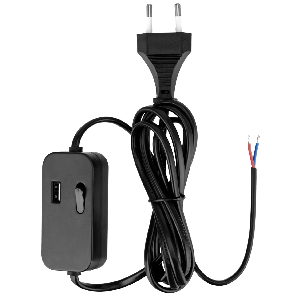 REV Zuleitung Euro 2,5A  mit Schalter USB A 2m schwarz