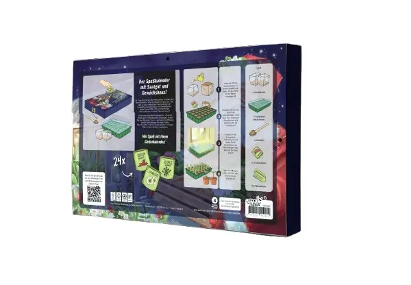 Saatgut Adventskalender mit komplettem Mini Gewächshaus Set