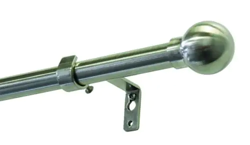 Gardinia Stilgarnitur Kugel Ø 16/19 mm, edelstahl-optik, 120 - 210 cm