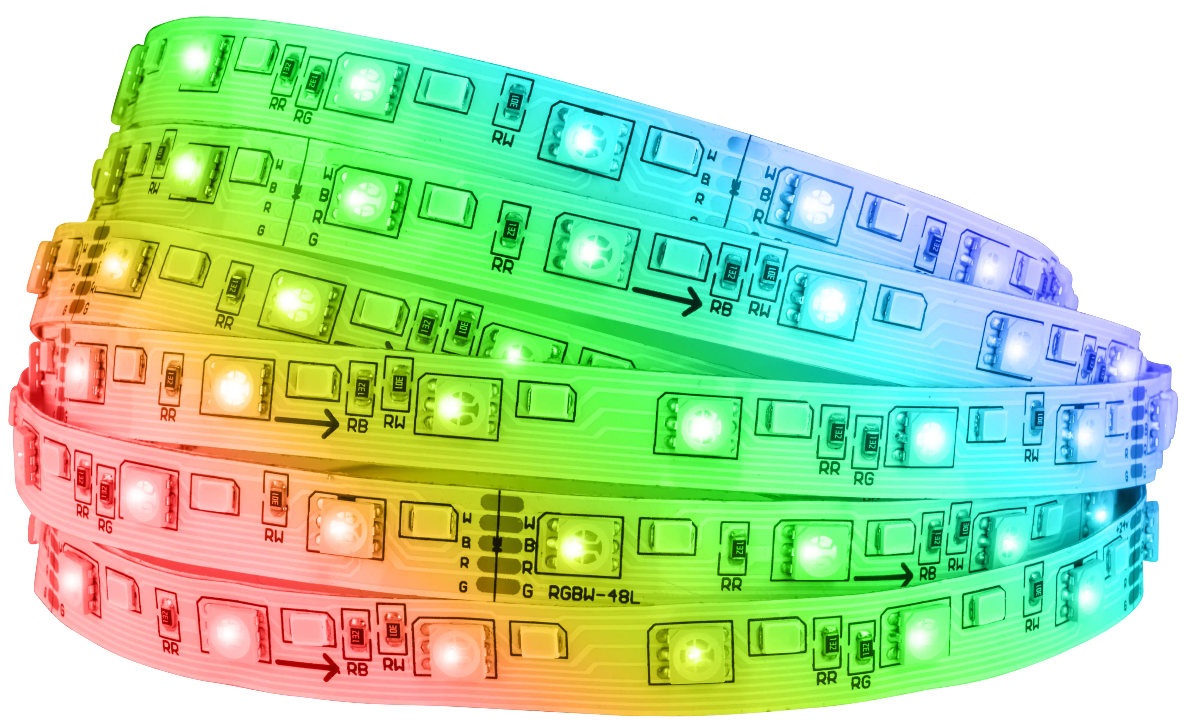 Brilloner LED-Stripe Pimp your Panel bunt RGB, 2,6 m, 3000K 1300 lm Erweiterungsset