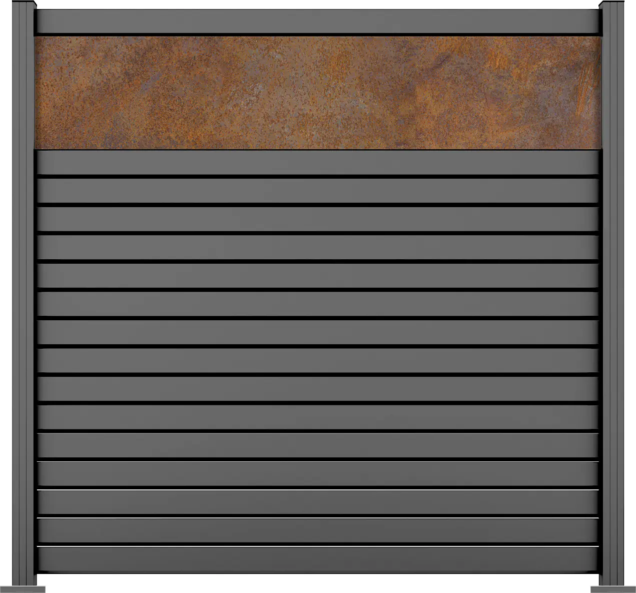 Ambiente Alu-Zaun Grundset Rhombus MINI 187 x 184,2 cm grau 
