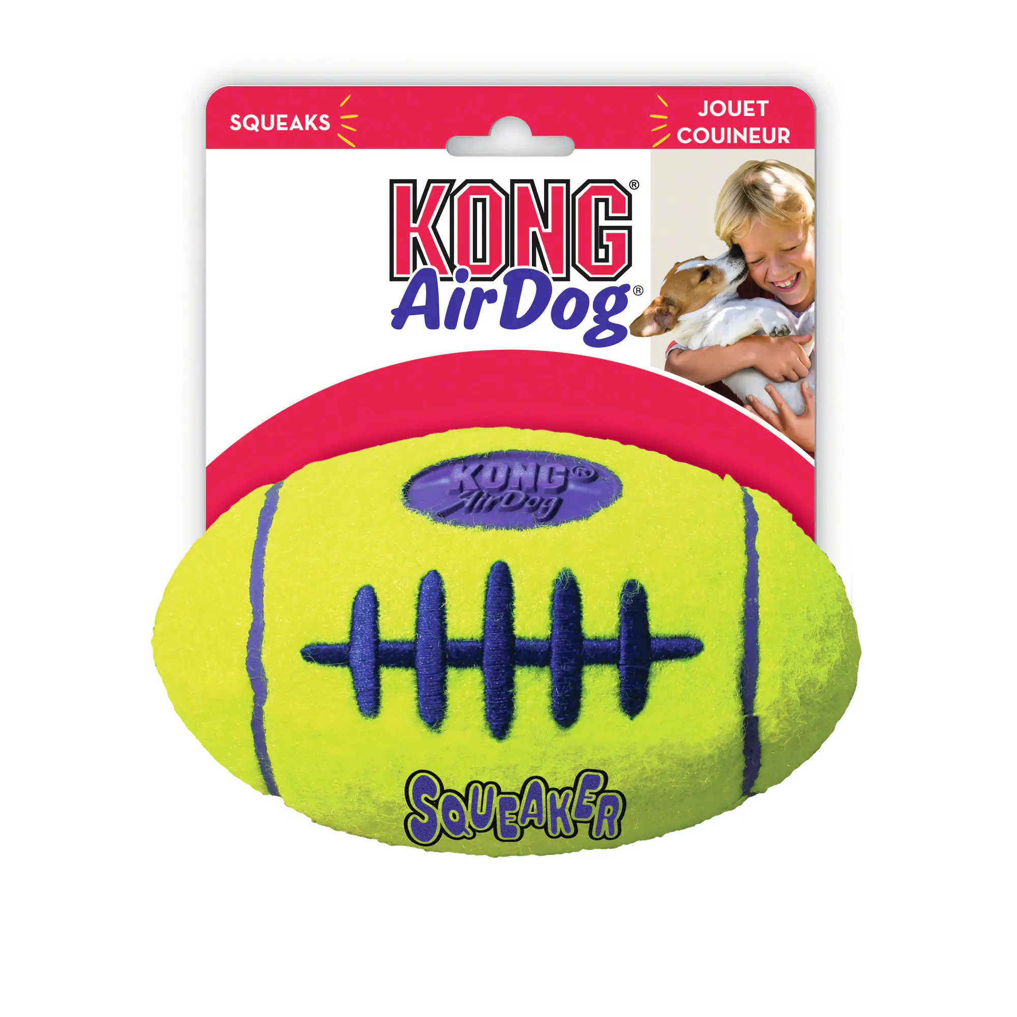 Kong Hundespielzeug AirDog Squeaker Football 13 cm gelb