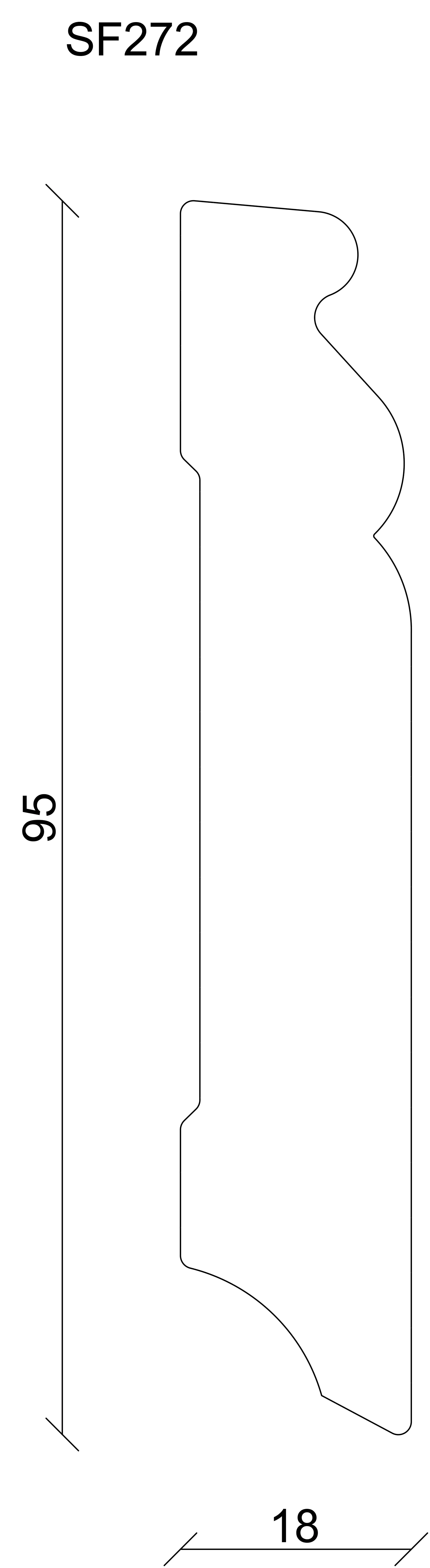 FN Neuhofer Sockelleiste SF272/S0950 240 cm 95 x 18 mm Fichte/Kiefer