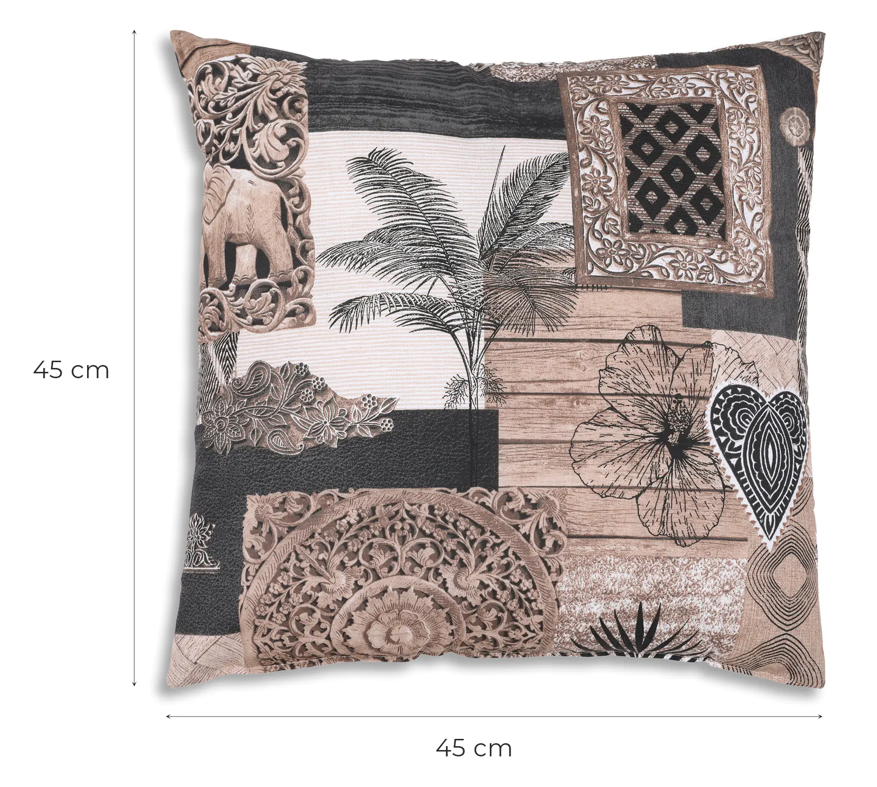 GO-DE Dekokissen Klara 48 x 48 cm braun/natur