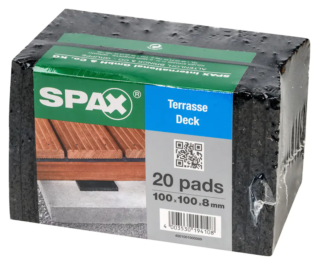 Spax Terrassenpads 100 x 100 x 8 mm - 20 Stück